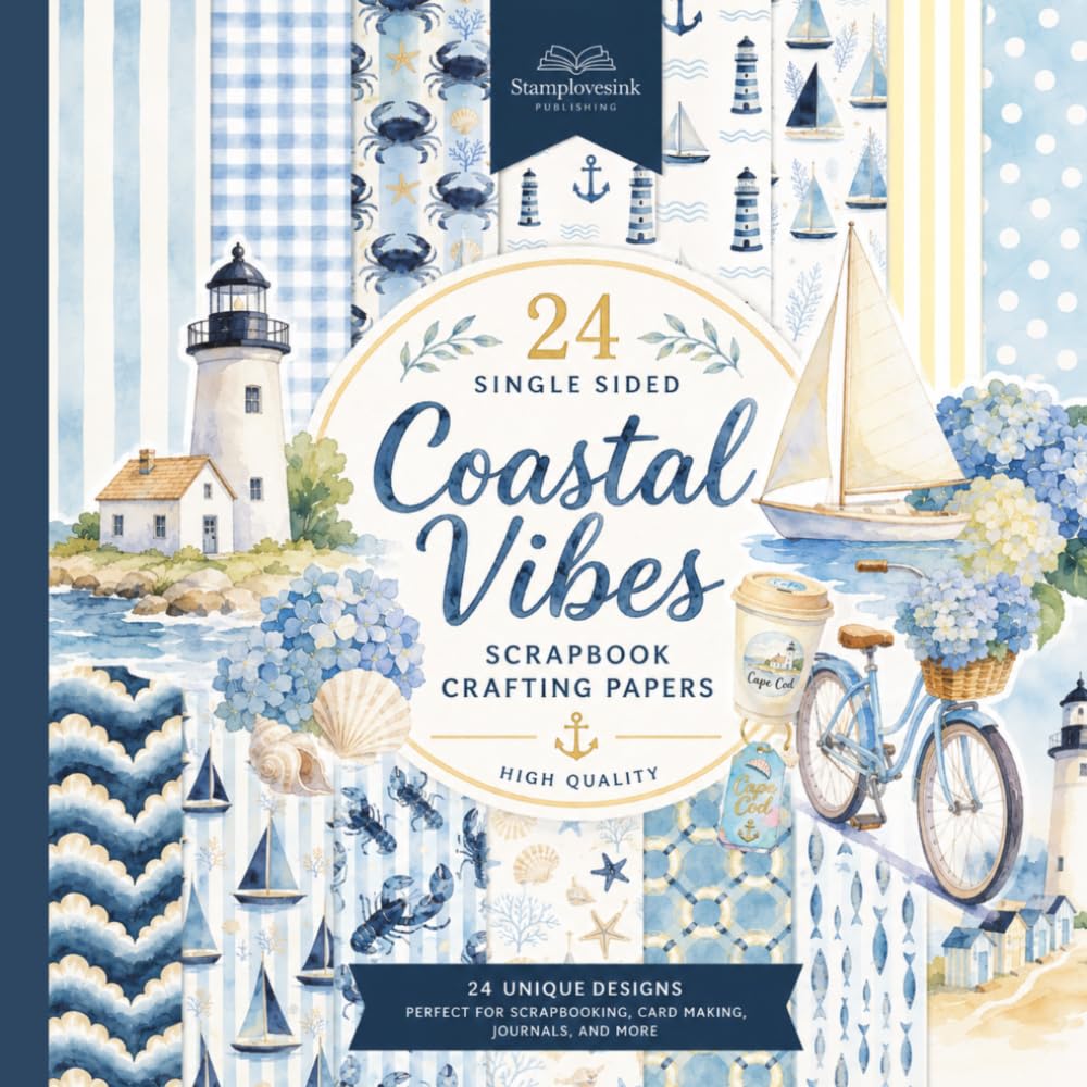capítulo por capítulo baixar Coastal Vibes Scrapbook Crafting Papers: 24 Single-Sided Watercolor Designs with Nautical Patterns, Seaside Motifs and Coastal Clip Art for Scrapbooking, Journaling, Card Making and Crafts