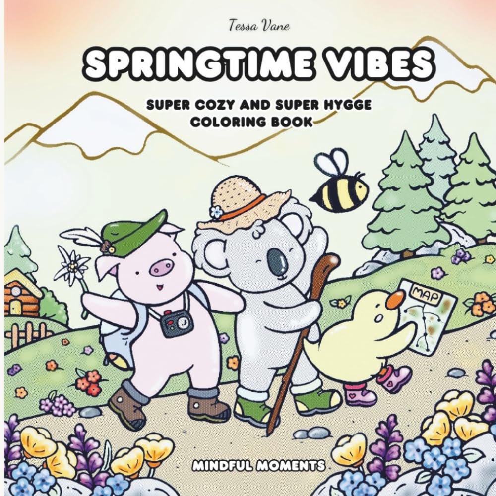 capítulo por capítulo baixar Springtime Vibes: A Super Cozy & Super Hygge Coloring Book: A Cozy, Hand-Drawn Coloring Book for Adults and Teens: Bold Lines, Wholesome Scenes & Mindful Fun for Stress Relief and Relaxation