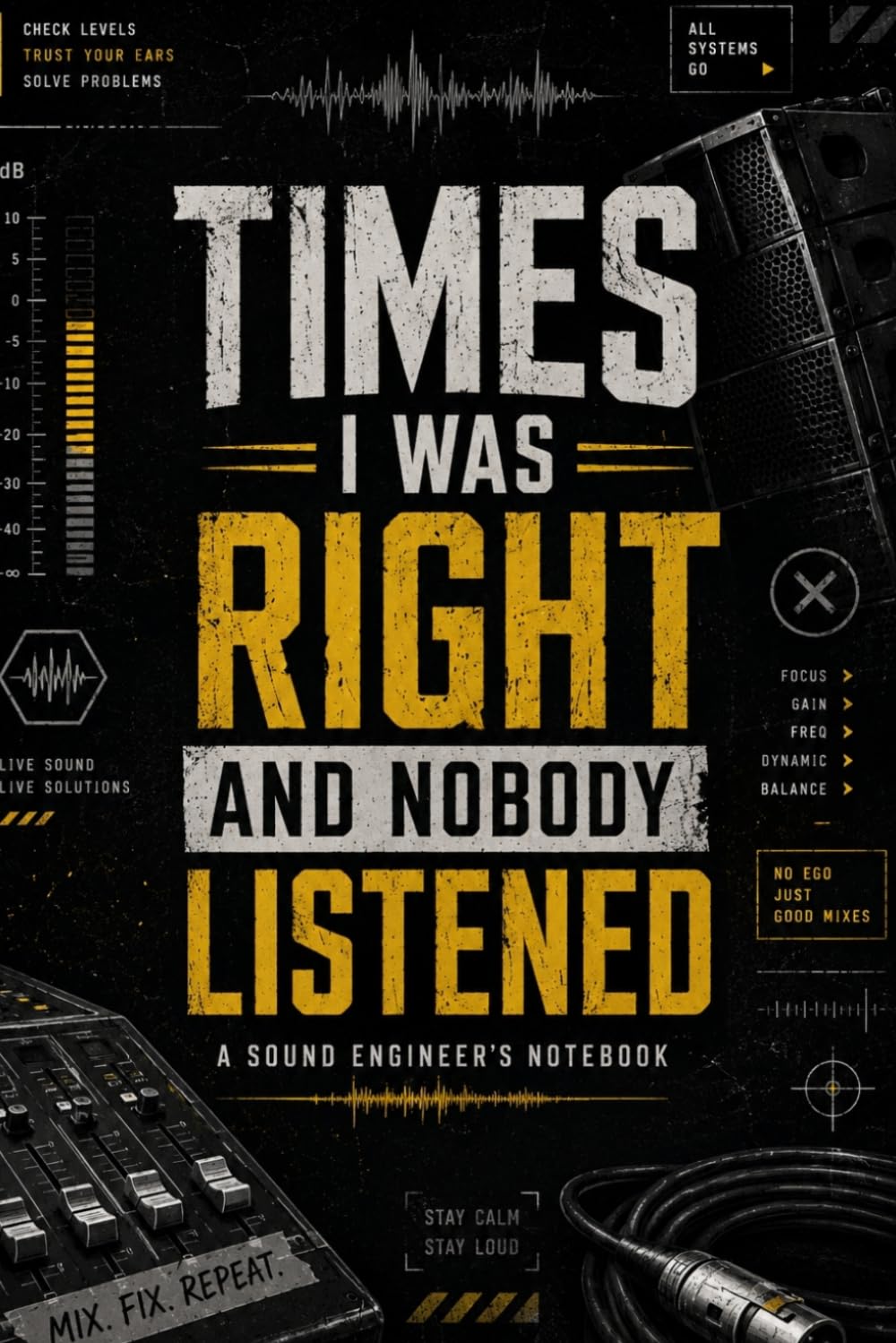 ler totalmente TIMES I WAS RIGHT AND NOBODY LISTENED: A Funny Audio Engineer Notebook | Live Sound, Production, AV & Church Tech Team Gift