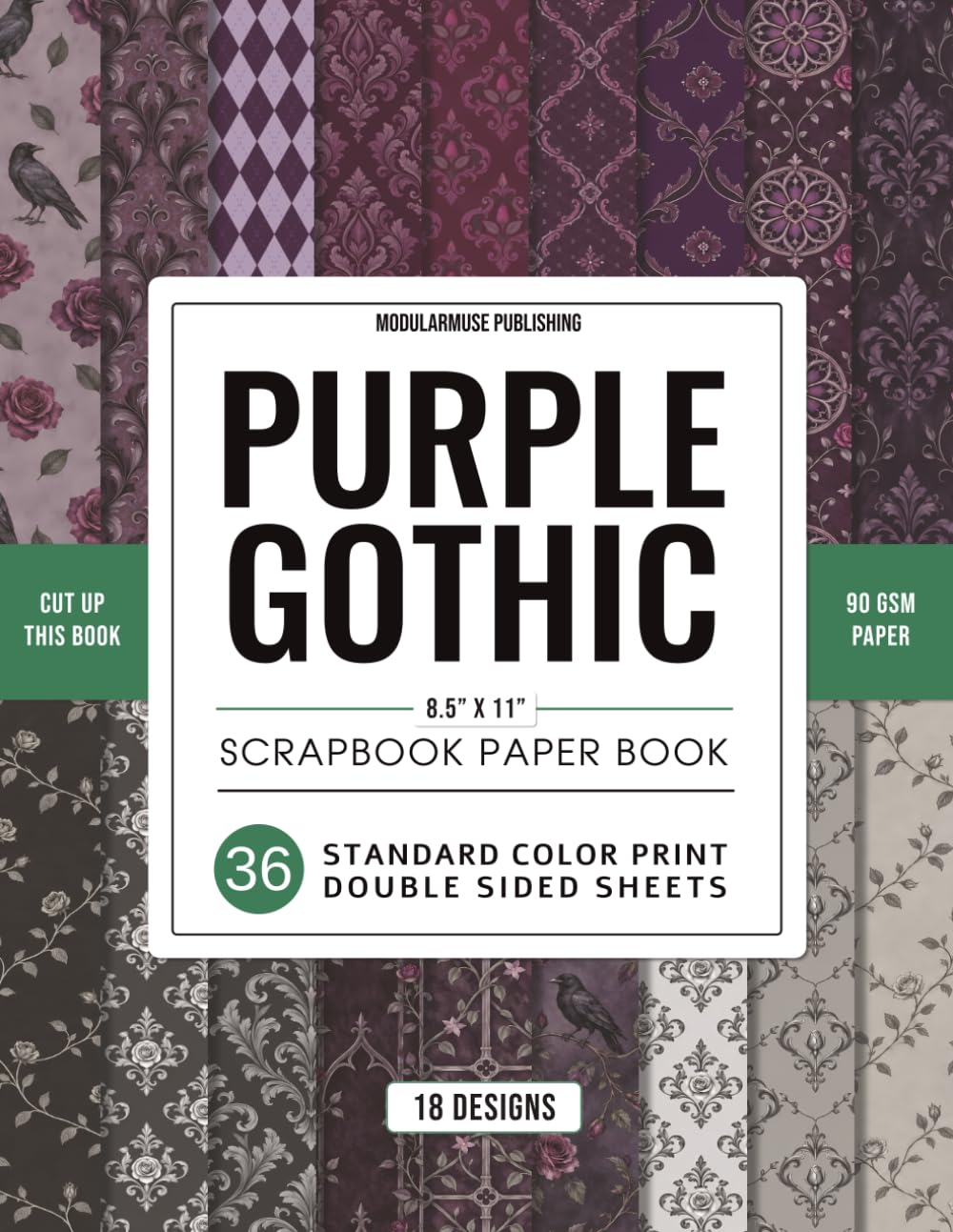 Purple Gothic: Standard Color Scrapbook Paper Book – 36 Double-Sided Sheets, 18 Designs baixar o livro de graça