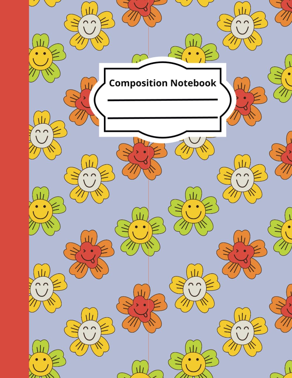 ler totalmente Smile Flowers Composition Notebook | Composition Writing Notebook: Composition Notebook for Kids |College Ruled Cute Flower Pattern Composition Book | Kawaii Aesthetic Journal for Work or School