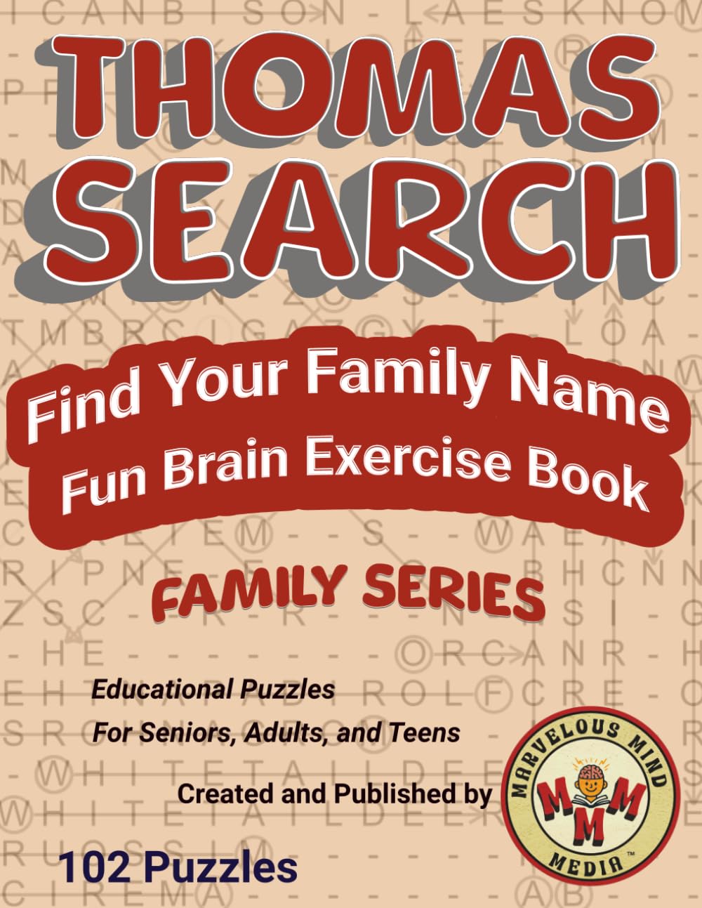 Thomas Search Find Your Family Name: Fun Brain Exercise Book
