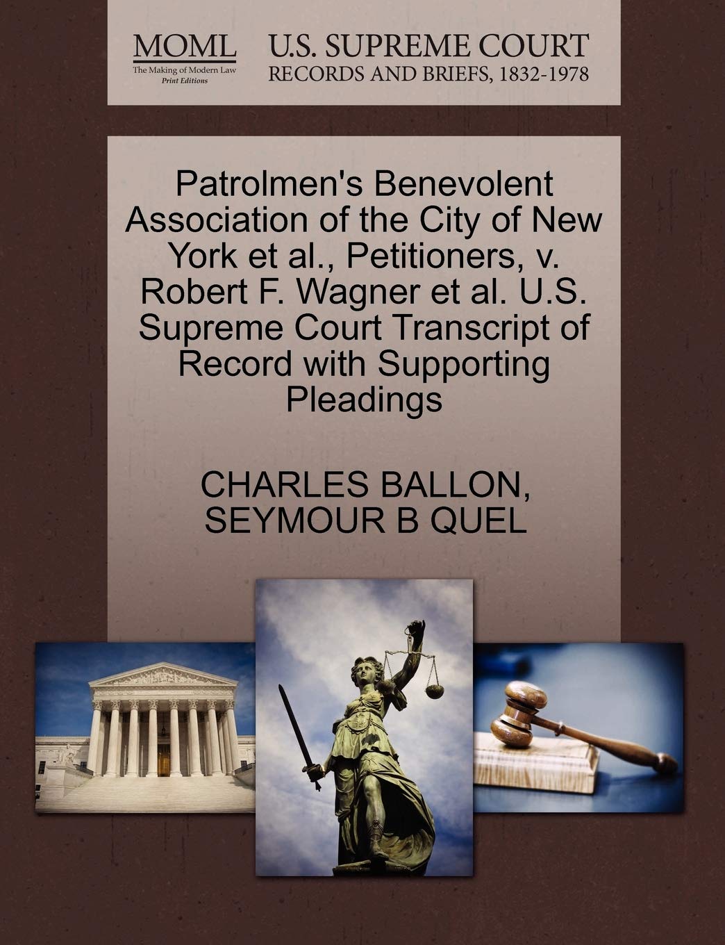 Patrolmen's Benevolent Association of the City of New York et al., Petitioners, v. Robert F. Wagner et al. U.S. Supreme Court Transcript of Record with Supporting Pleadings baixar o livro de graça