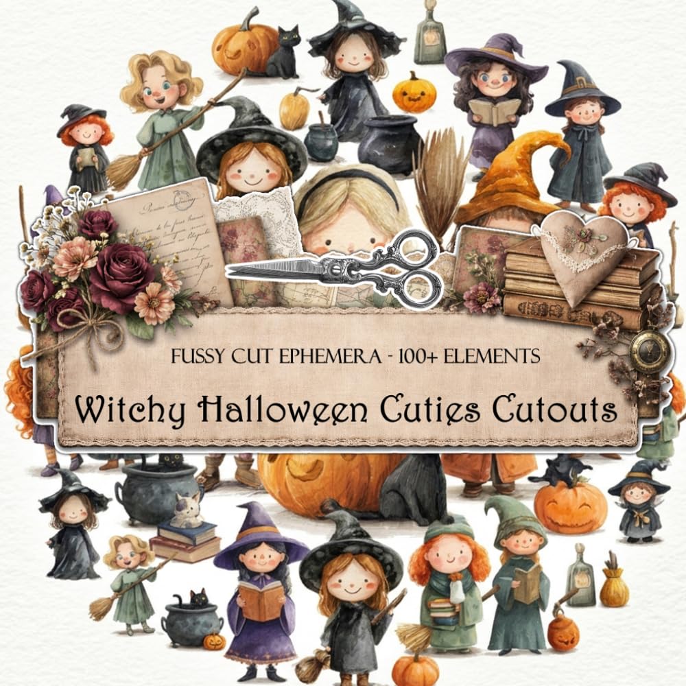 Witchy Halloween Cuties Fussy Cuts: Junk Journal Supplies to Cut Out baixar livro de graça
