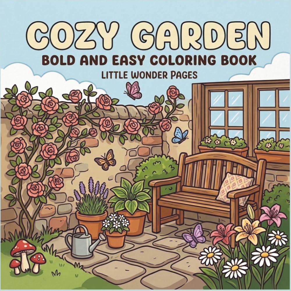 Cozy Garden: Bold & Easy Coloring Book for Adults, Teens & Kids Featuring Cute Garden Scenes, Flowers & Plants for Relaxation and Stress Relief (Cozy Coloring Books) baixar o livro de graça