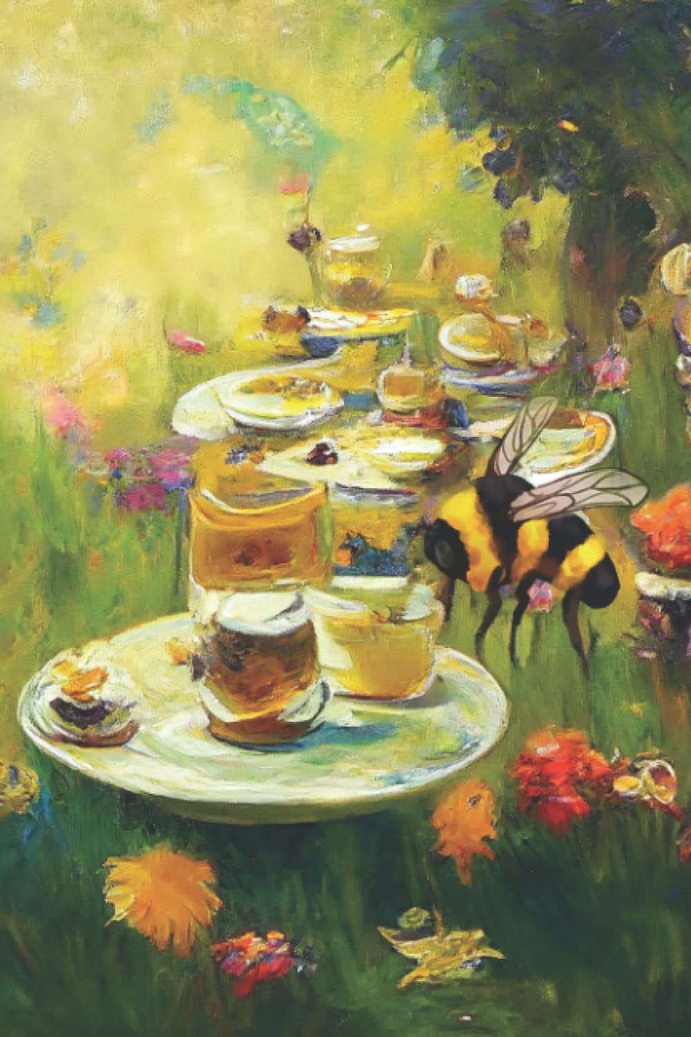 ler totalmente Journal: Lined Paged Journal/Notebook - 6x9 Inch - A Tea Party for Bees, English Countryside, Monet