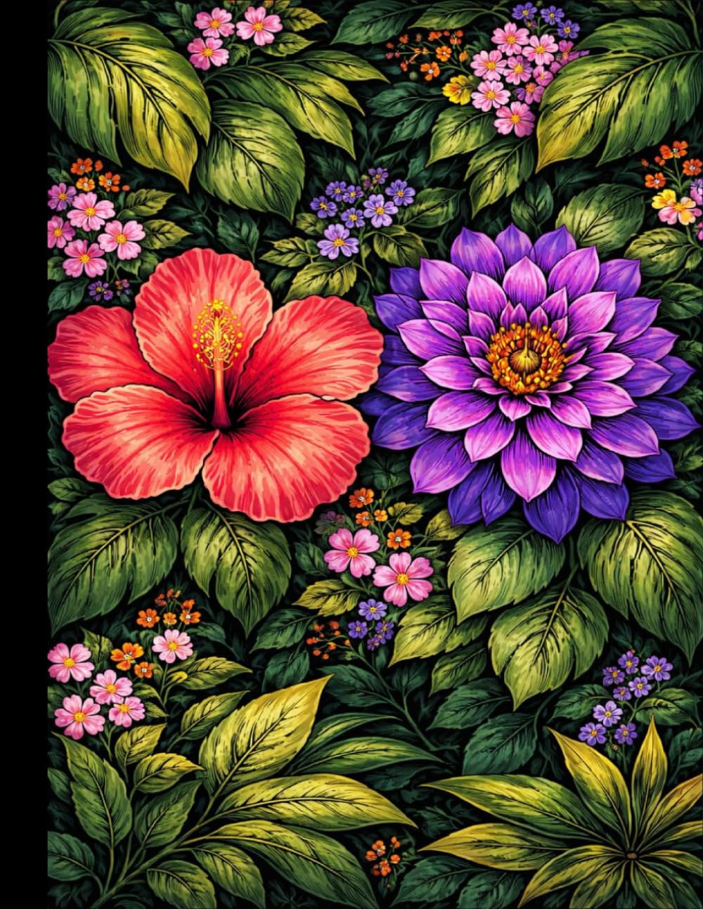 Exotic Floral Notebook (8.5 x 11”, 110 pages): Lined journal with vibrant tropical flowers for notes, journaling and creativity baixar o livro de graça