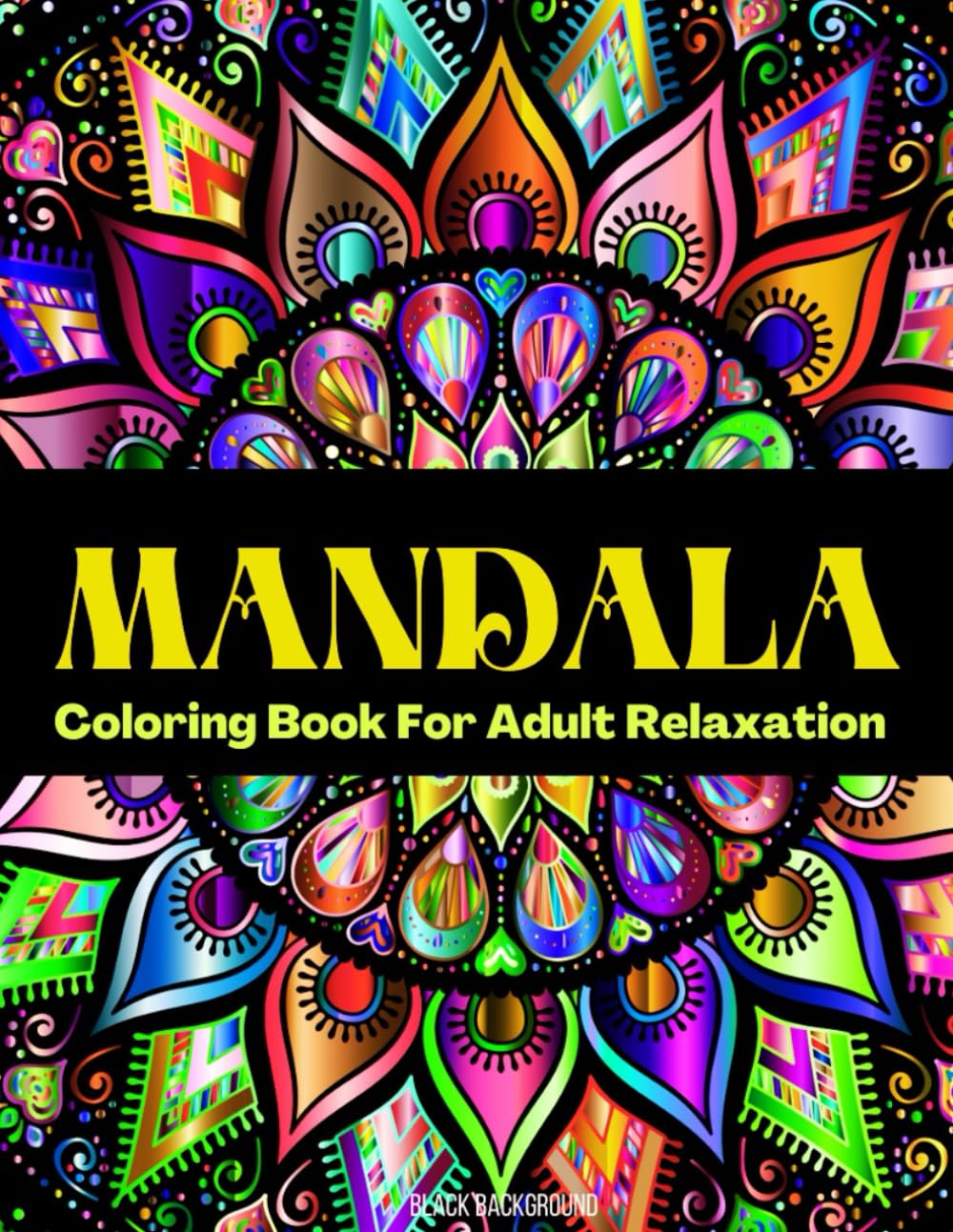 ler totalmente Mandala Coloring Book for Adult Relaxation: Floral Mandala Coloring For Meditation, and Stress Relieving | Black Background