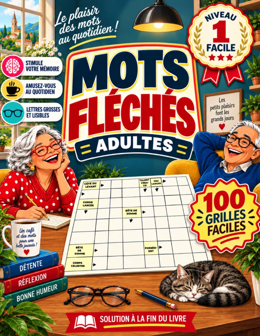 ler totalmente Mots Fléchés Adultes: 100 Grilles Faciles à Emporter Partout: Niveau 1 en Gros Caractères avec Solutions | Cahier de Jeux de Lettres Compact pour Voyage, Vacances et Trajets (French Edition)