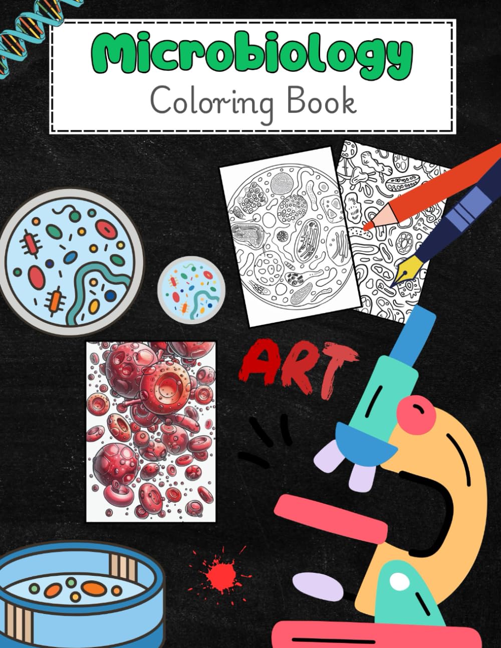 Microbiology Art Coloring Book: Explore the Patterns of Cells, Viruses, and Bacteria for Adults and Teens