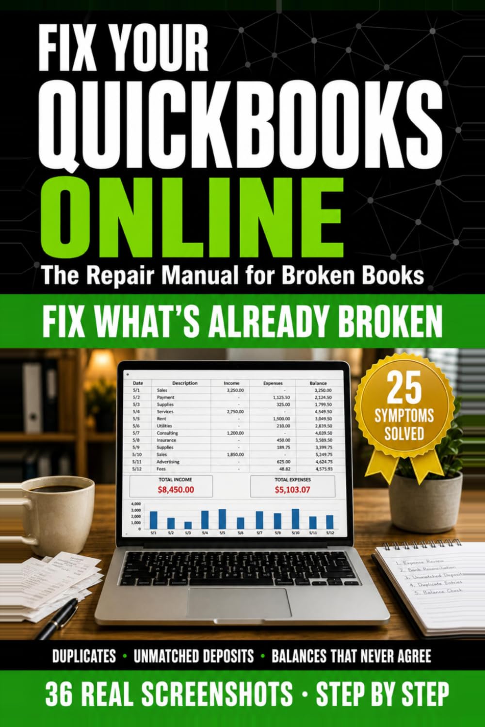 ler totalmente Fix Your QuickBooks Online: The Small Business Owner's Guide to Duplicate Transactions, Unmatched Deposits, and Balances That Never Agree