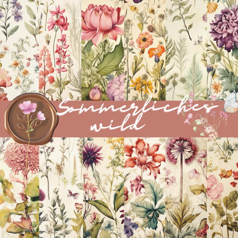 Sommerliches Wild: Bastelpapier Sommer Motive | 8.5" x 8.5", 36 Blatt, Doppelseitig I Junk Journal Dekor I Washi Tape I DIY Karten | Dekoratives... | Origami | Reisetagebücher (German Edition) baixar o livro de graça