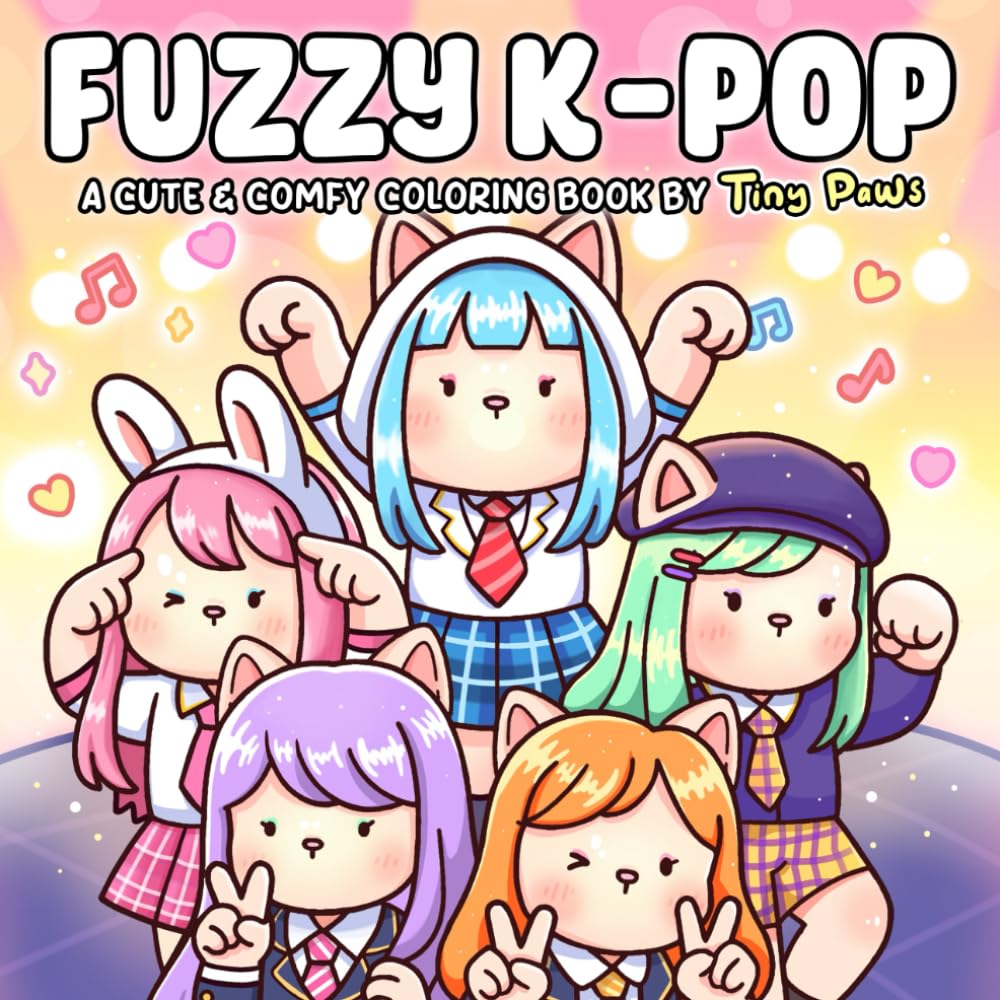 Fuzzy K-pop: A Cute K-pop Coloring Book for Adults & Teens with Adorable Animal Character Idols, Dance Moves and Stage Lights for Relaxation baixar livro de graça