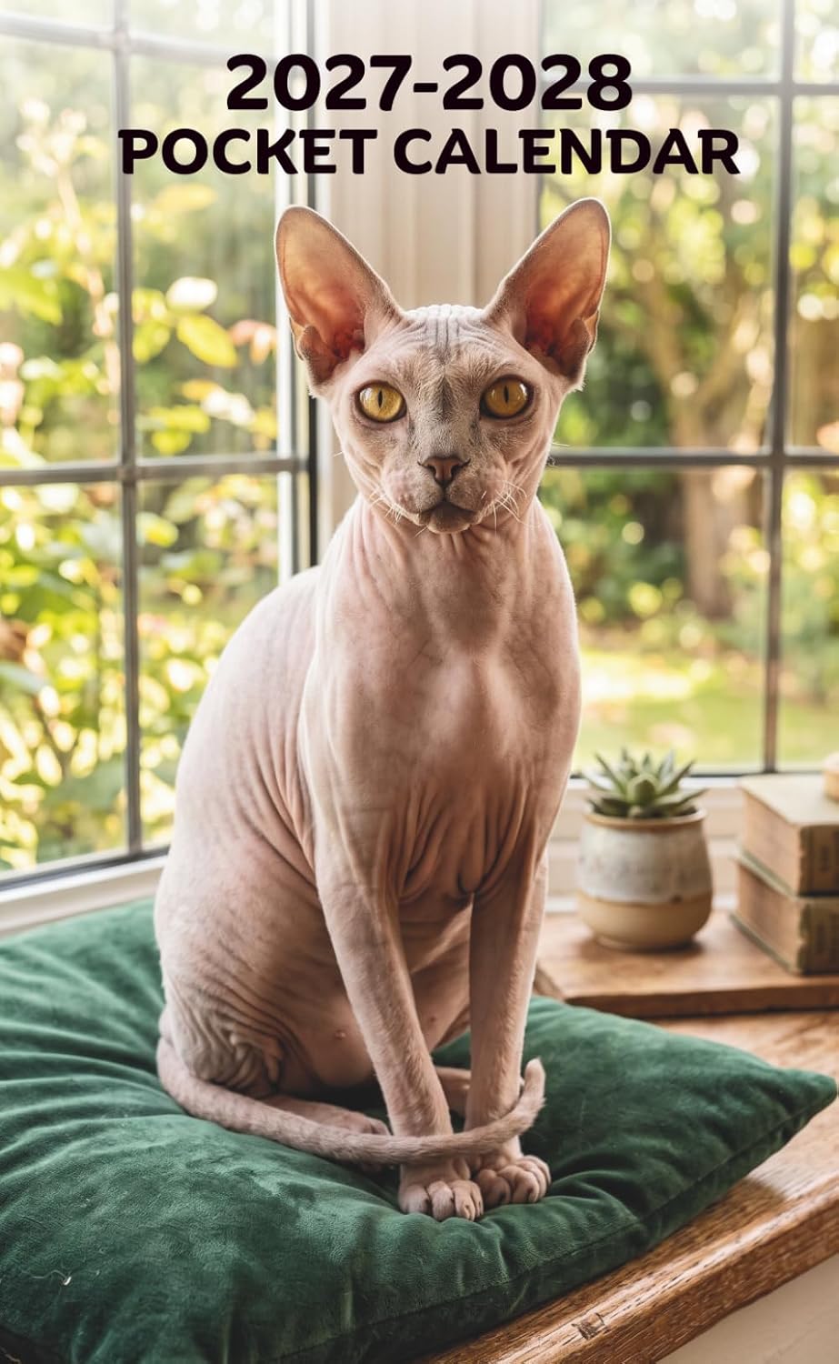 ler totalmente 2027–2028 Pocket Calendar: Sphynx Cat Cover with Notes and Contacts