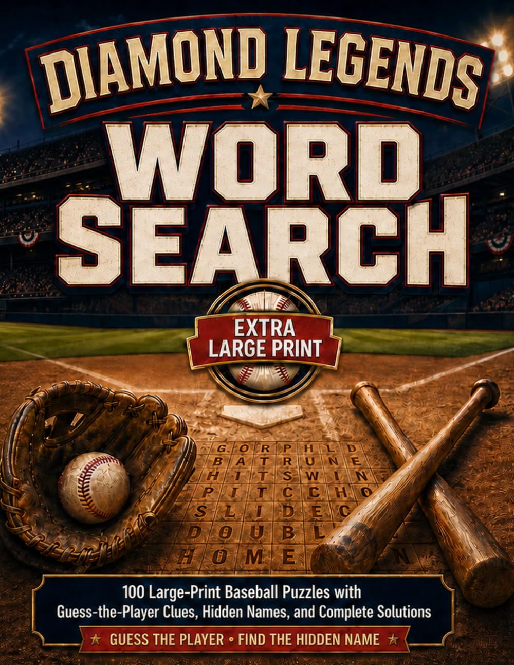 Diamond Legends Word Search: 100 Large-Print Baseball Puzzles with Guess-the-Player Clues, Hidden Names, and Complete Solutions baixar livro de graça