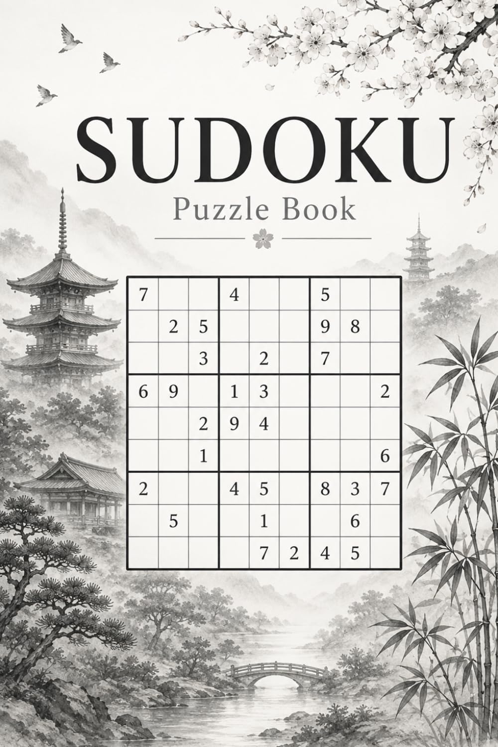 Japanese Sudoku Puzzle Book: 120 Relaxing Sudoku Puzzles in Calming Sumi-e Ink Wash Art | Medium to Hard for Adults & Seniors baixar o livro de graça