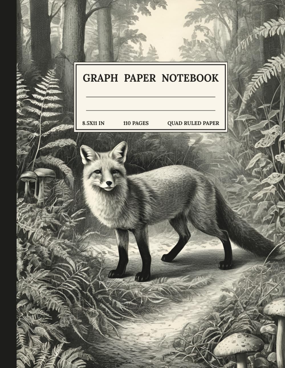 capítulo por capítulo baixar Graph Paper Composition Notebook: Quad Ruled 5x5 Fox In The Forest Black and White Botanical Illustration Vintage Aesthetic. For Students. College, School, Office & Work