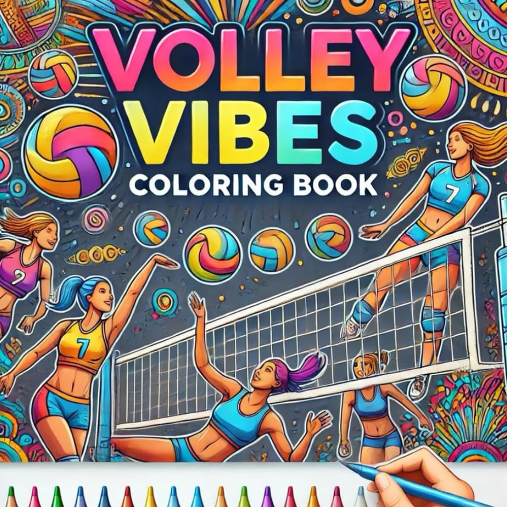 ler totalmente Volley Vibes Coloring Book: Dive into the Excitement of Volleyball with Fun and Creative Illustrations!