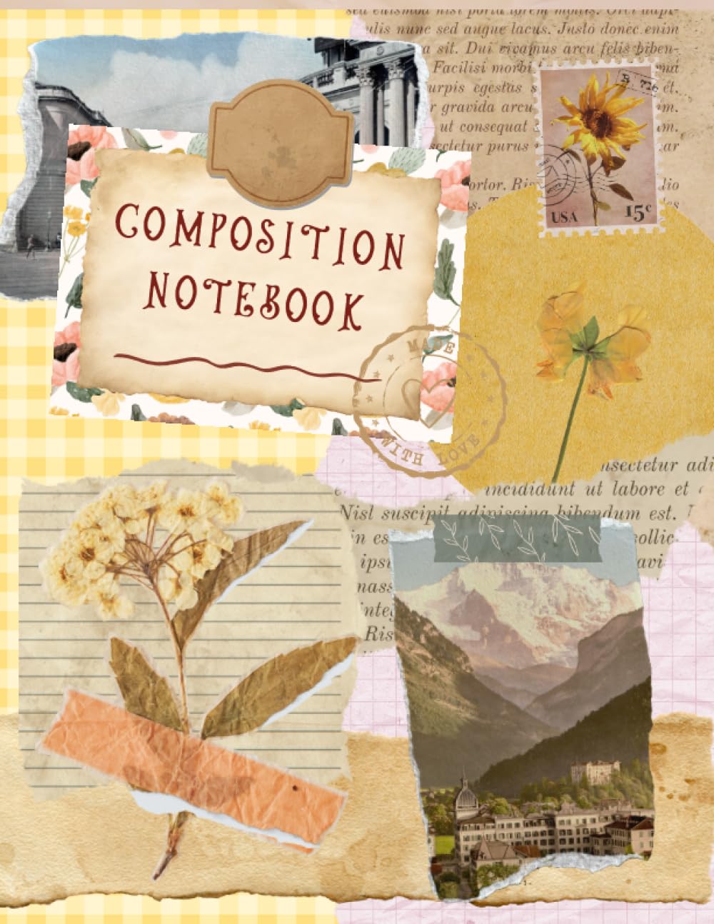 ler totalmente Vintage Composition Notebook: Everything is Yellow but Cream paper, 8.5"x11", Ruled Line, 120 pages