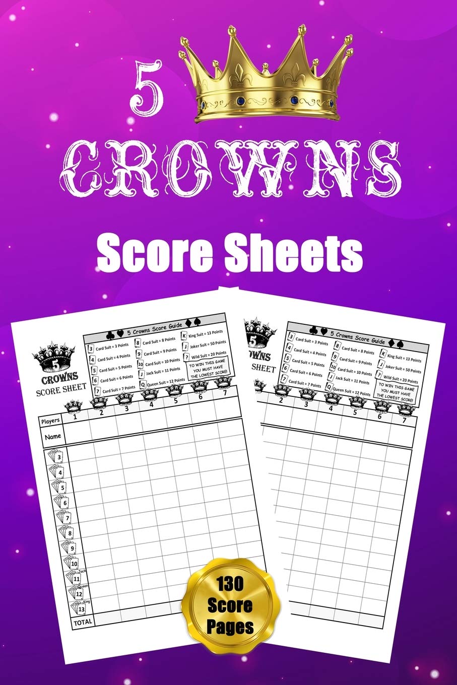 ler totalmente 5 Crowns Score Sheets: 130 Large Score Pads for Scorekeeping - 5 Crowns Score Cards | 5 Crowns Score Pads with Size 6 x 9 inches