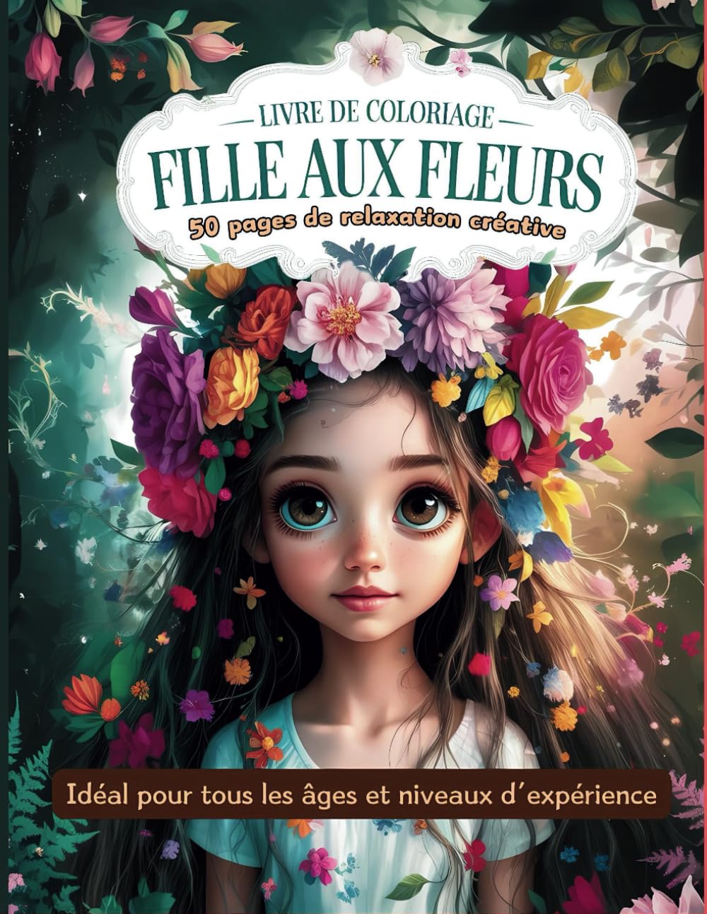 ler totalmente Livre de Coloriage Filles aux Fleurs: 50 Portraits Enchanteurs à Colorier pour une Détente Absolue (French Edition)