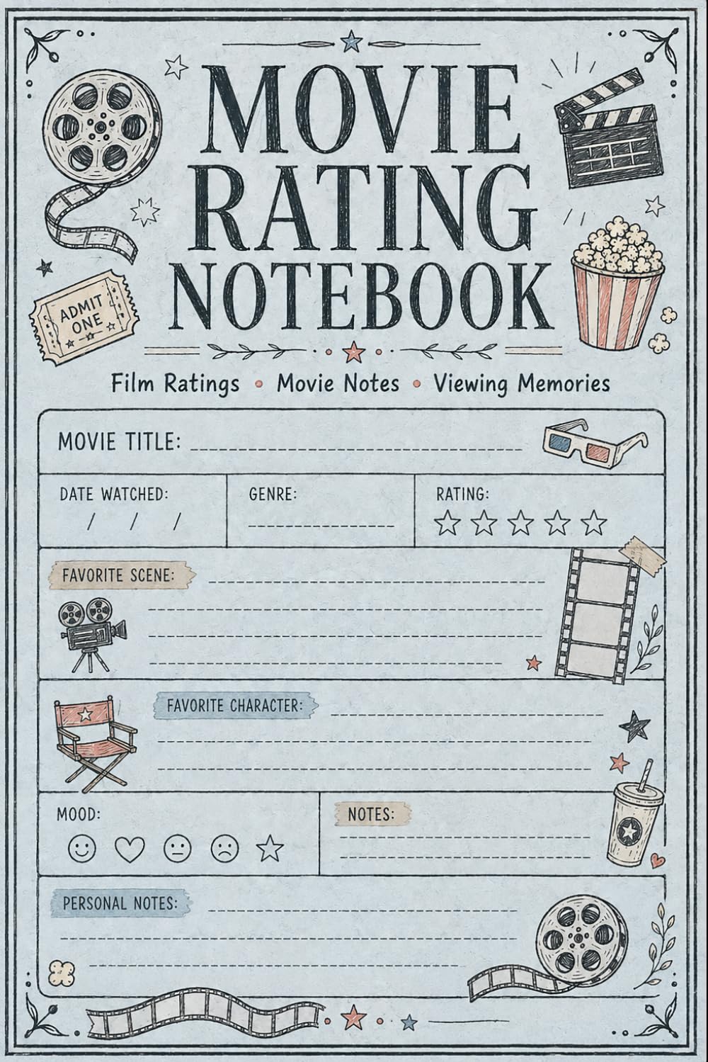 capítulo por capítulo baixar Movie Rating Notebook: Film Tracking Pages for Personal Scores, Genres, Cast Details, Story Notes, Favorite Moments, Viewing Dates, and Movie Memories