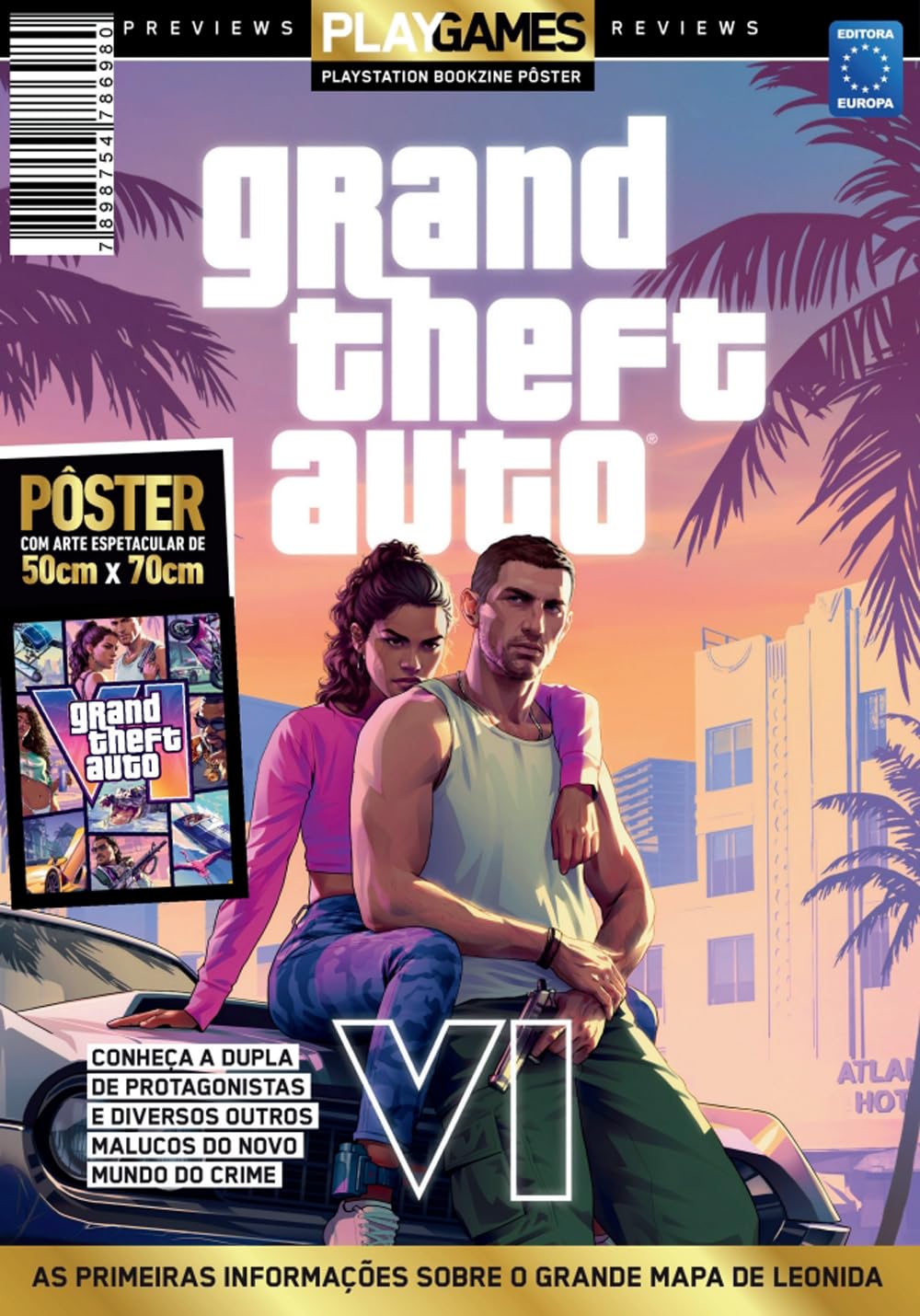 capítulo por capítulo baixar GTA 6 (Versão lisa, sem dobras, enviada em tubo protetor) - Superpôster PlayGames