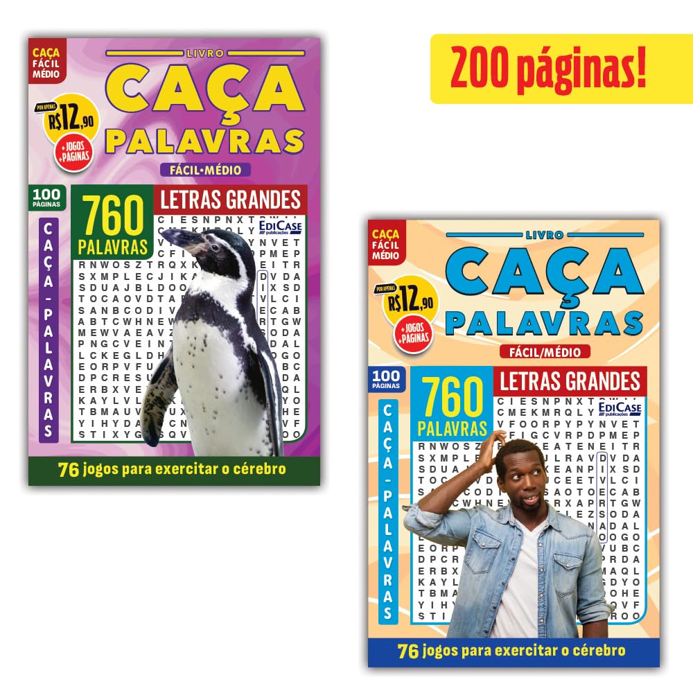 Kit 2 Livros Caça-Palavras ed.05 - Fácil/Médio - 85 e 86: 200 páginas e 152 Jogos para exercitar o cérebro baixar o livro de graça