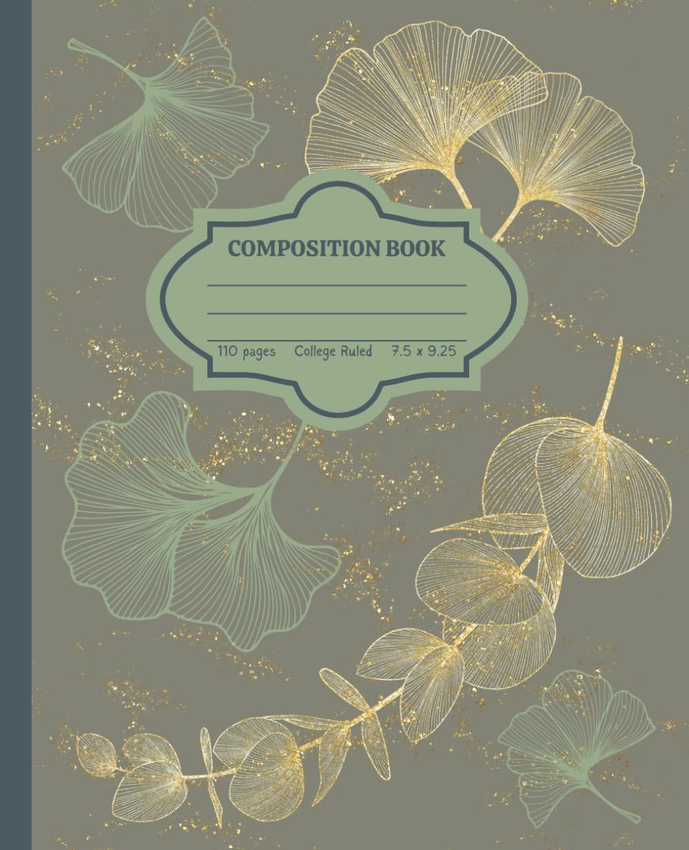 ler totalmente Sage Green Vintage Botanical Composition Notebook: College Ruled Journal with Gingko Leaf Illustration 7.5 x 9.25, 110 pages: Perfect gift for nature... students, school supplies in sage colour