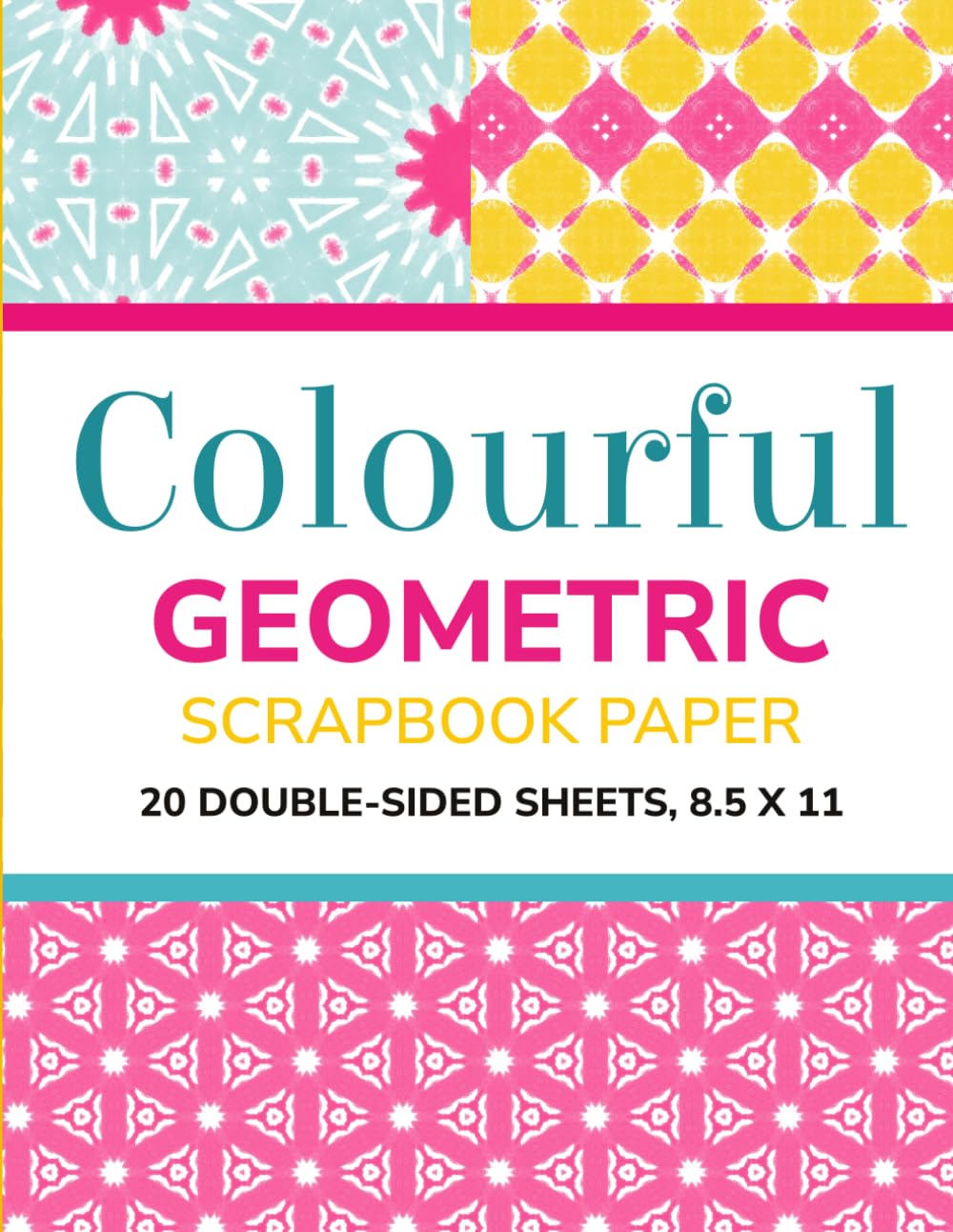 ler totalmente Colourful Geometric Scrapbook Paper: 20 Double-Sided Sheets, 8.5 x 11, Vibrant Patterned Paper Pad for Scrapbooking, Card Making, Journaling, Origami and Paper Crafts
