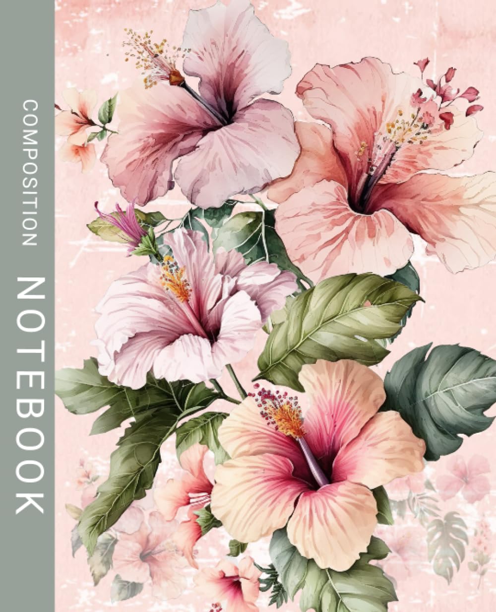 capítulo por capítulo baixar Vintage Composition Notebook: Pink Hibiscus Vintage Botanical Illustration | Cute Aesthetic Journal For Teens, Students, School, Work, Office | College Ruled Notebook | Cream Colored Pages