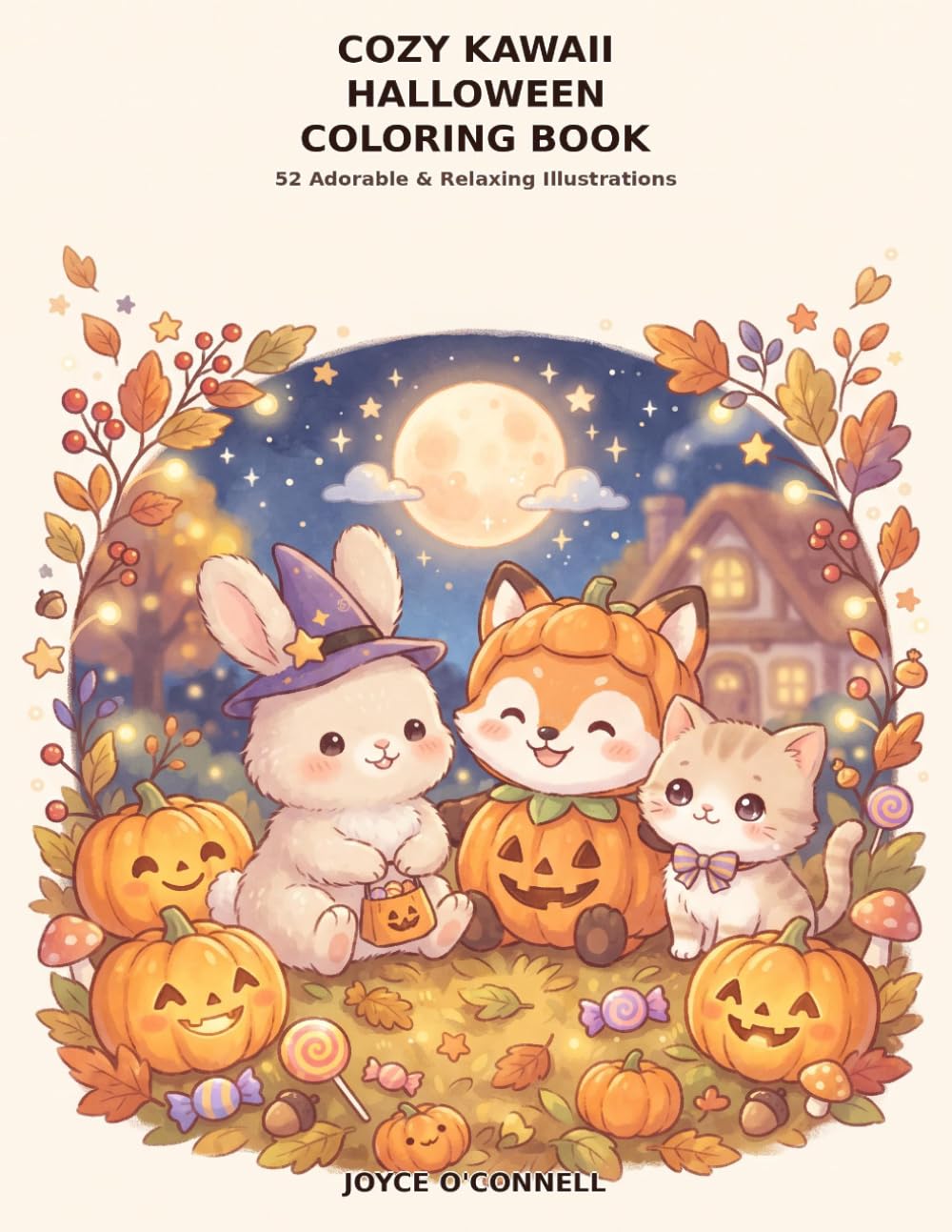 ler totalmente Cozy Kawaii Halloween Coloring Book: Cute & Spooky Fall Coloring Pages with Adorable Animals, Ghostly Treats, and Relaxing Autumn Scenes for Stress Relief