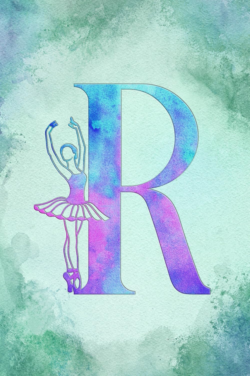 ler totalmente R: Letter "R" Initial Ballet Dance Monogram Notebook - Ballerina on Pink, Blue & Green Watercolor - College-Ruled Personal Journal, Writing Pad or Diary for Dancers, Girls & Women - 110 Pages, 6x9