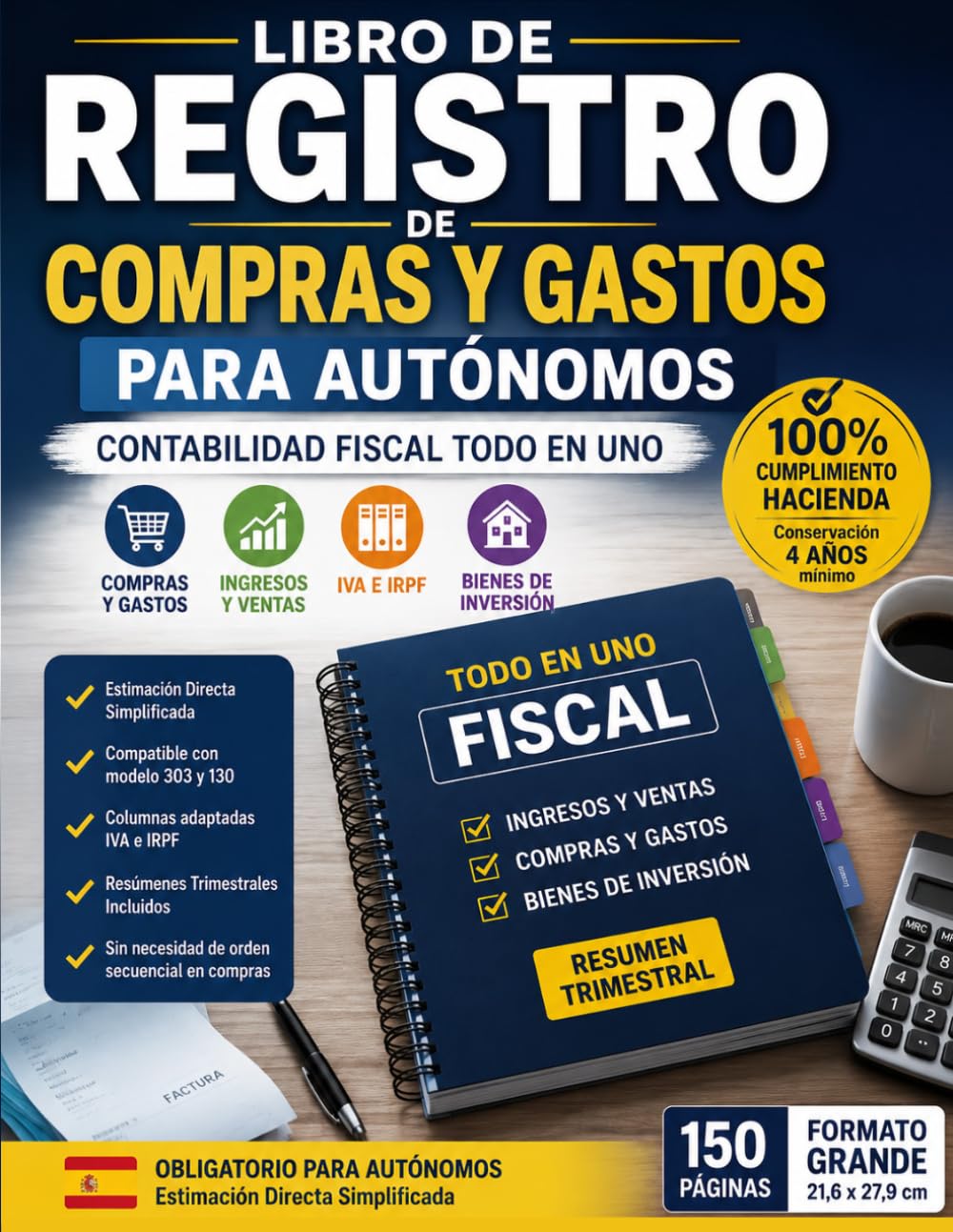 capítulo por capítulo baixar Libro de Registro de Gastos y Compras: Libro de Contabilidad de Ingresos y Gastos para Autónomos y Pequeños Negocios | Cuaderno de Cuentas con... | Formato Grande A4 (Spanish Edition)