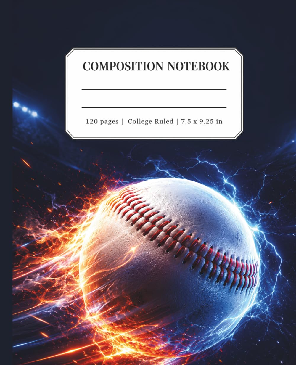 Baseball Composition Notebook College Ruled: Fiery Lightning Sports Journal for School, Practice, Players & Fans baixar livro de graça