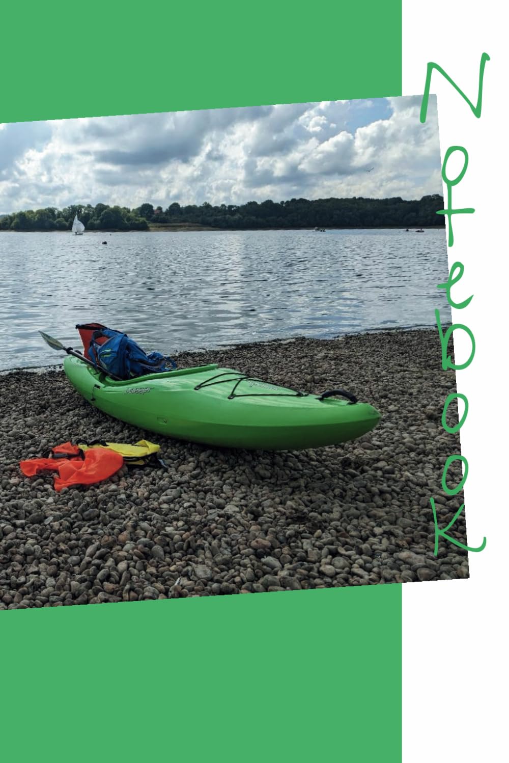 Notebook: Kayak Explore: Green kayak on shore baixar o livro de graça
