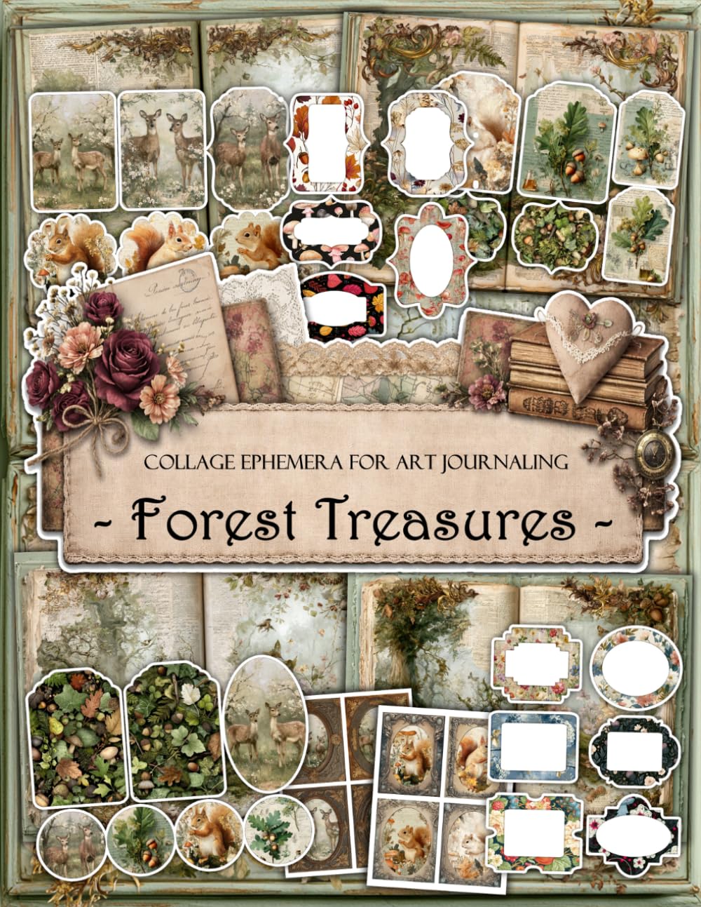 Forest Treasures Ephemera Book: Whimsical Junk Journal Papers, ATC Cards, Tags, Labels & Cut-Out Elements for Scrapbooking, Collage Art and Paper Crafts baixar o livro de graça