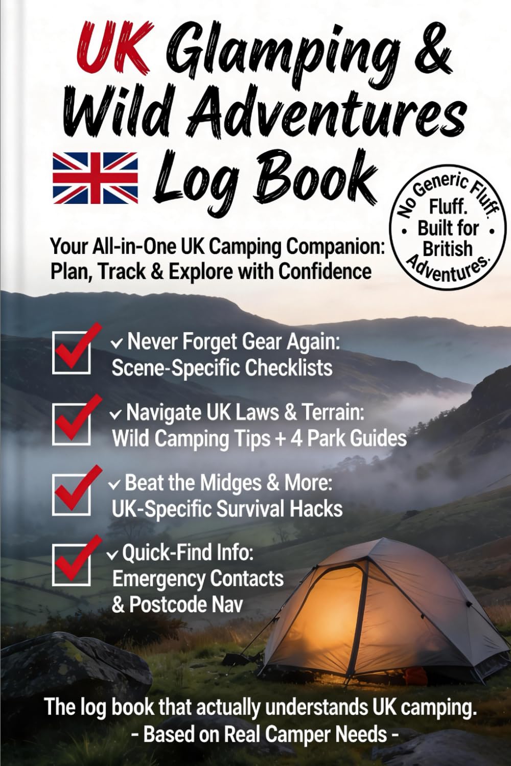 ler totalmente UK Glamping & Stealth Camping Log Book: Simple Table Format for Van Camping, Music Festival Glamping & Wild Camping Trips