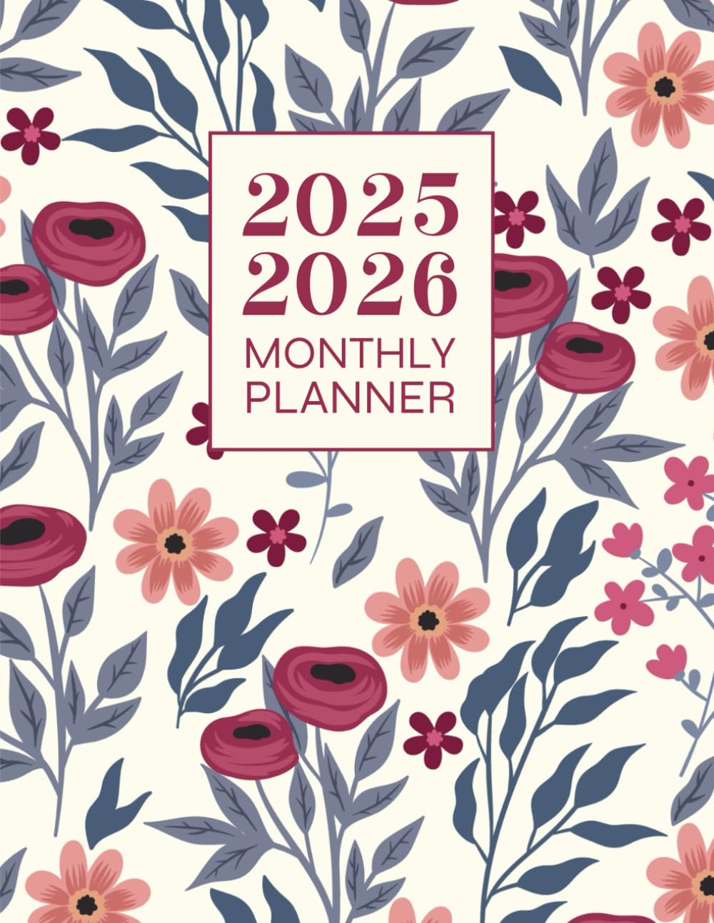 ler totalmente 2025-2026 Monthly Planner: Two Year Schedule Organizer from January 2025 Through December 2026 with Holidays | Floral Cover