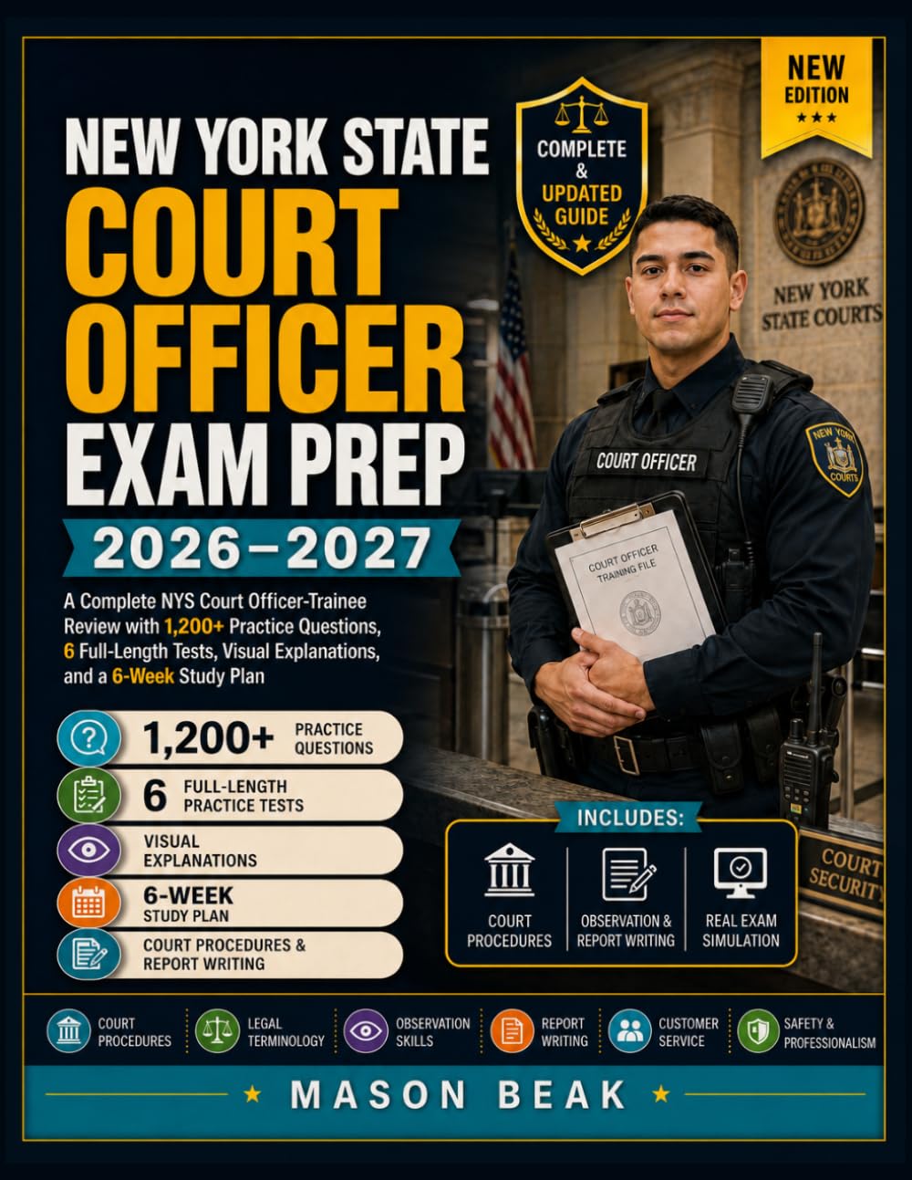 ler totalmente NEW YORK STATE COURT OFFICER EXAM PREP: A Complete NYS Court Officer-Trainee Review with 1,200+ Practice Questions, 6 Full-Length Tests, Visual Explanations, and a 6-Week Study Plan