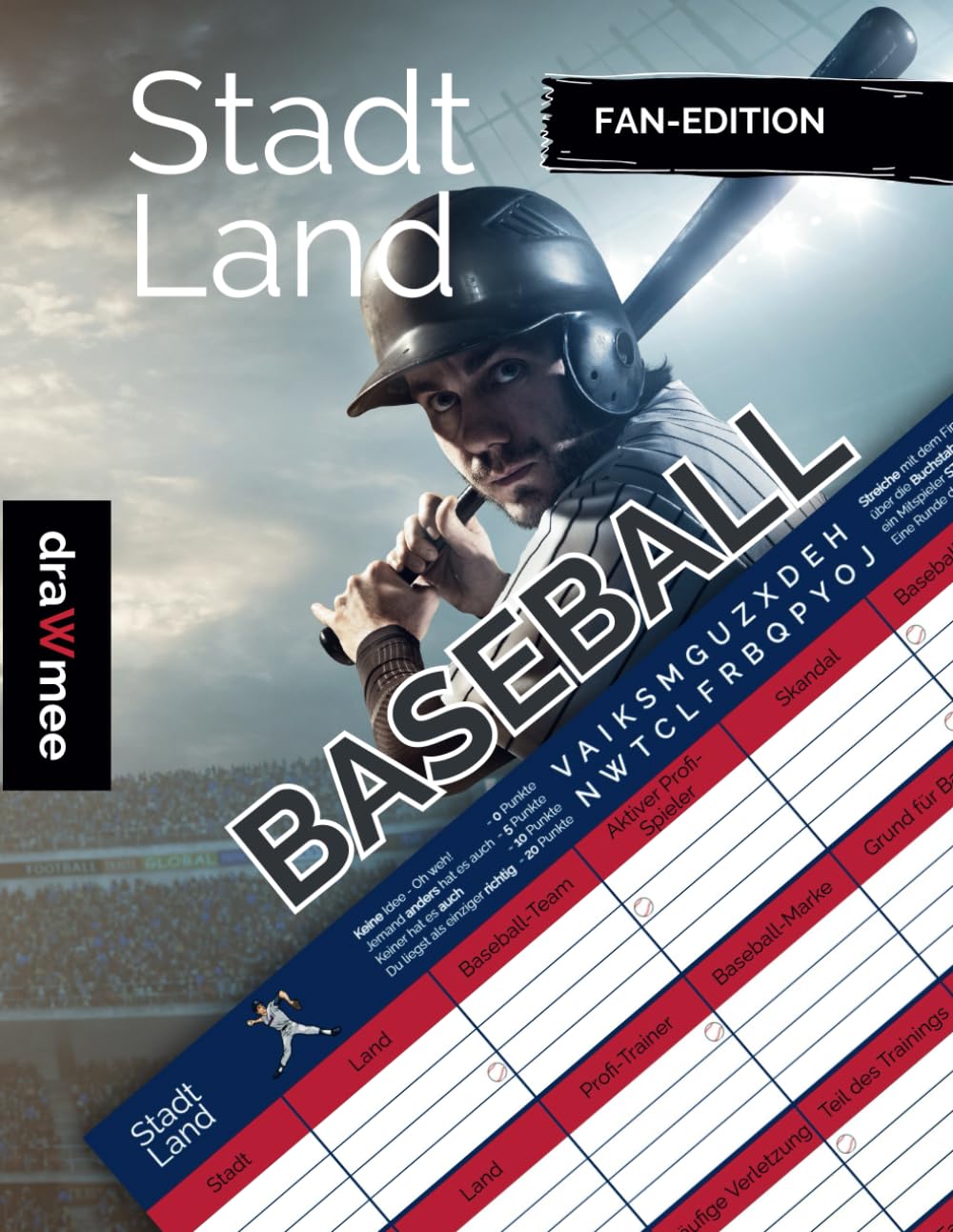 Stadt Land Baseball - Quiz Geschenk für Fans & Spieler: Spielblock mit 35 Blatt Din-A4 (Seiten zum Ausschneiden) (German Edition) baixar o livro de graça