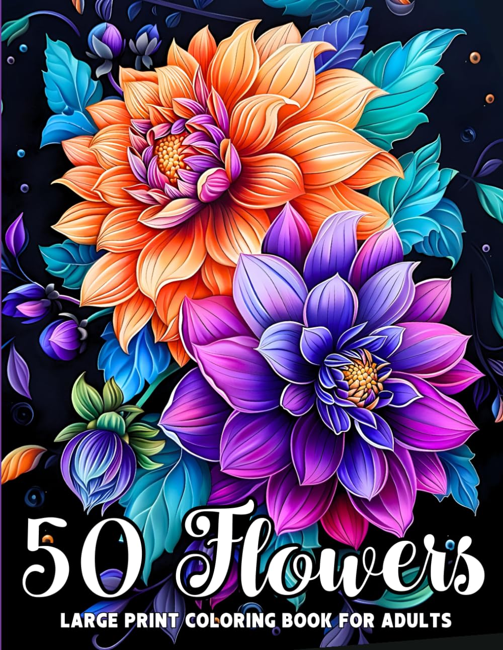 50 Flowers – Relaxing Large Print Coloring Book for Adults: Over 50 Simple Floral Designs for Relaxation and Stress Relief – A Therapeutic Coloring Book with Easy Patterns for Beginners and Seniors baixar o livro de graça