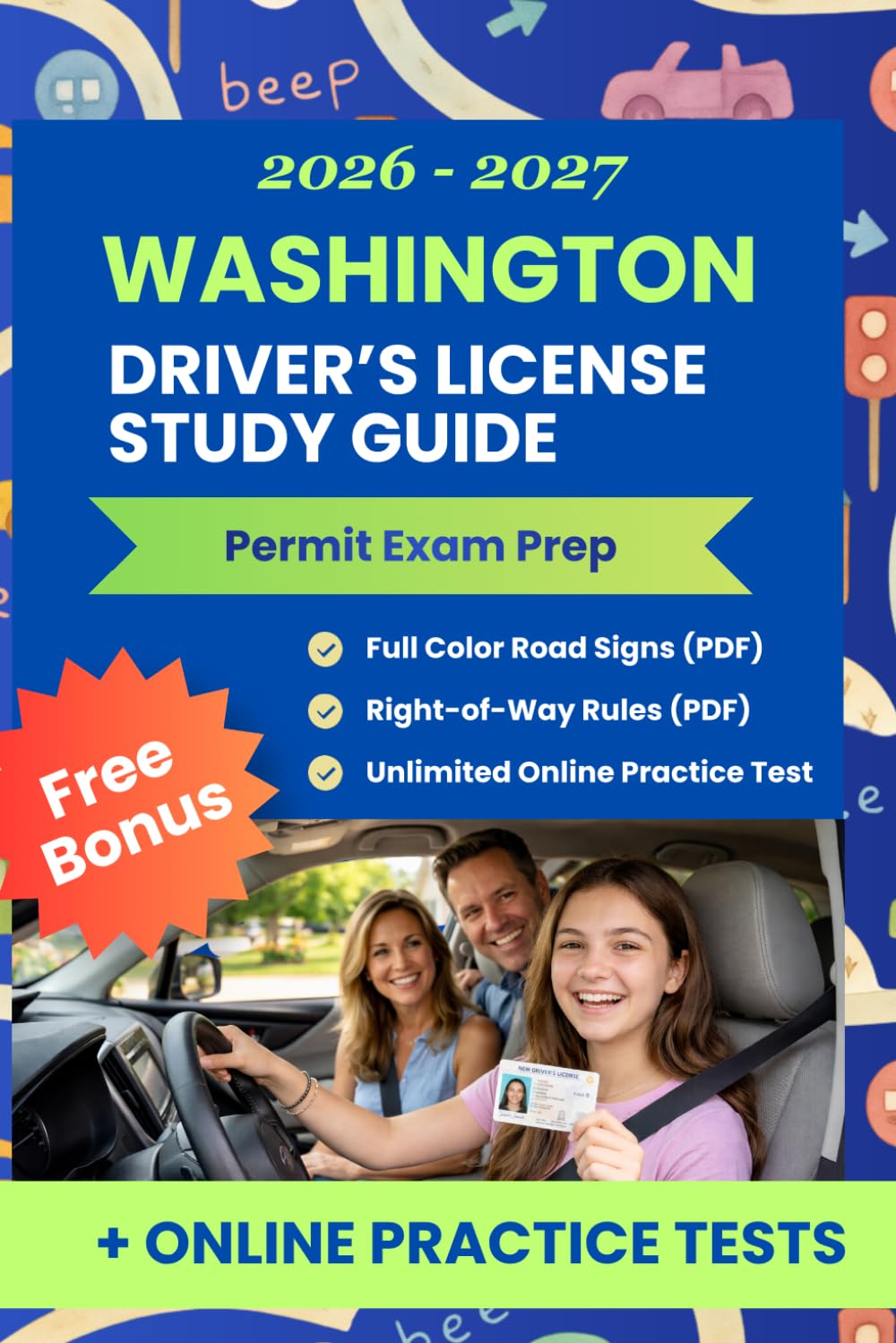 Washington Driver's License Study Guide 2026 - DOL Exam Prep (Full Color Edition): Complete Learner's Permit Cheat Sheet with Practice Test baixar o livro de graça