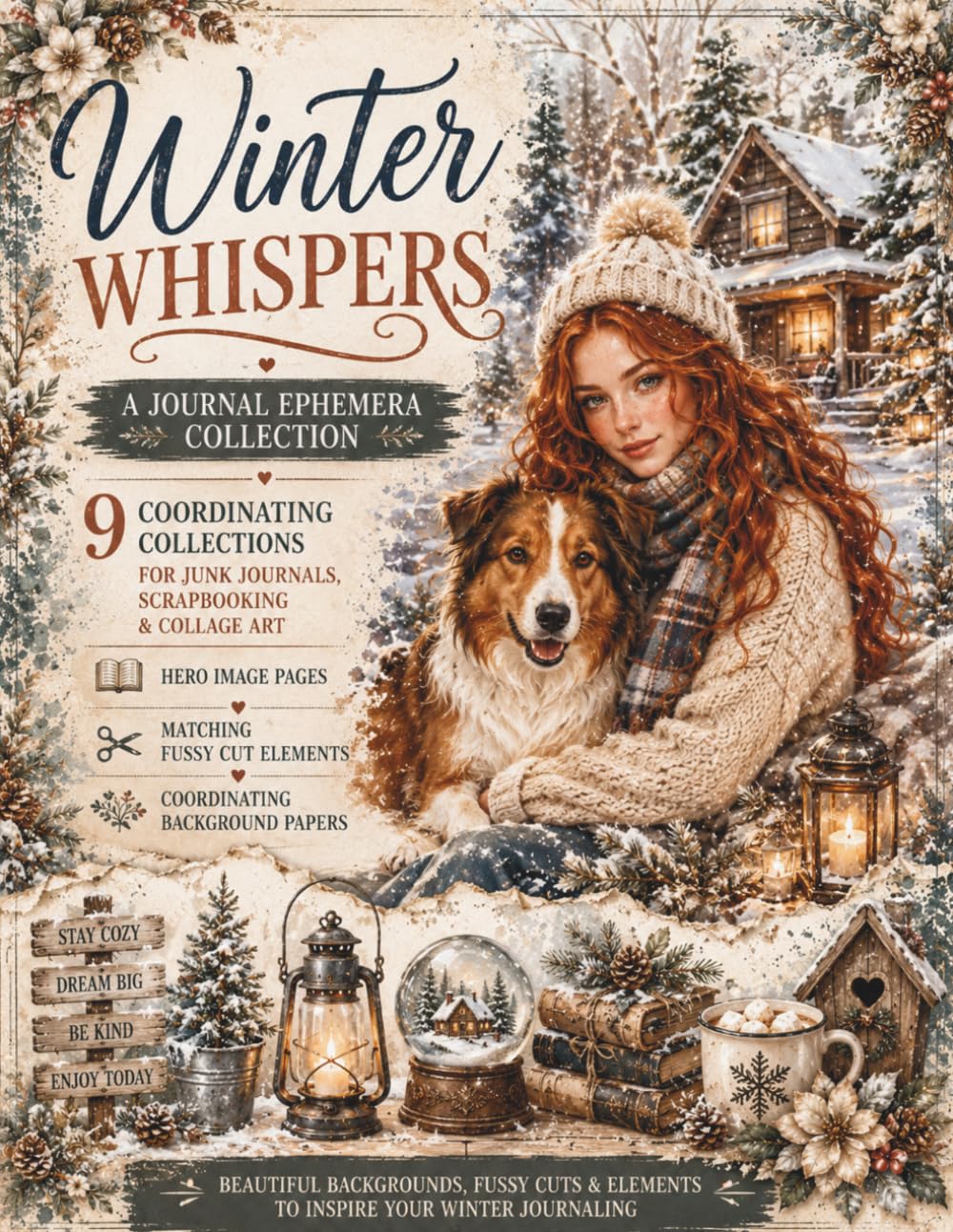 capítulo por capítulo baixar Ephemera Cut and Collage - Winter Whispers: 9 Coordinating Collections for Junk Journals, Scrapbooking & Collage Art - Full inspirational pages -... backgrounds - Matching fussy-cut elements