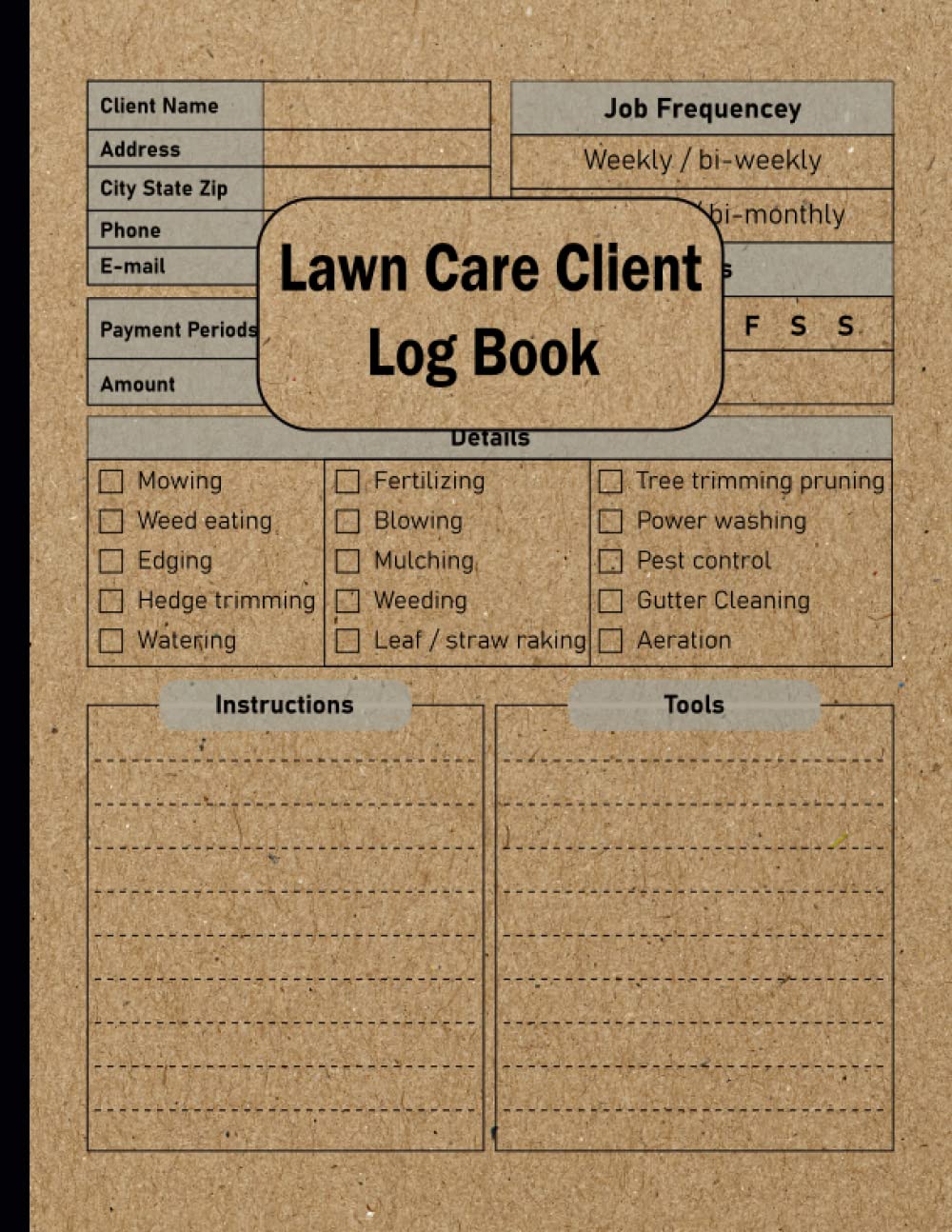 Lawn Care Client Log Book: Lawn Mowing and Landscape, Service Records, Lawn Care Businesses baixar livro de graça