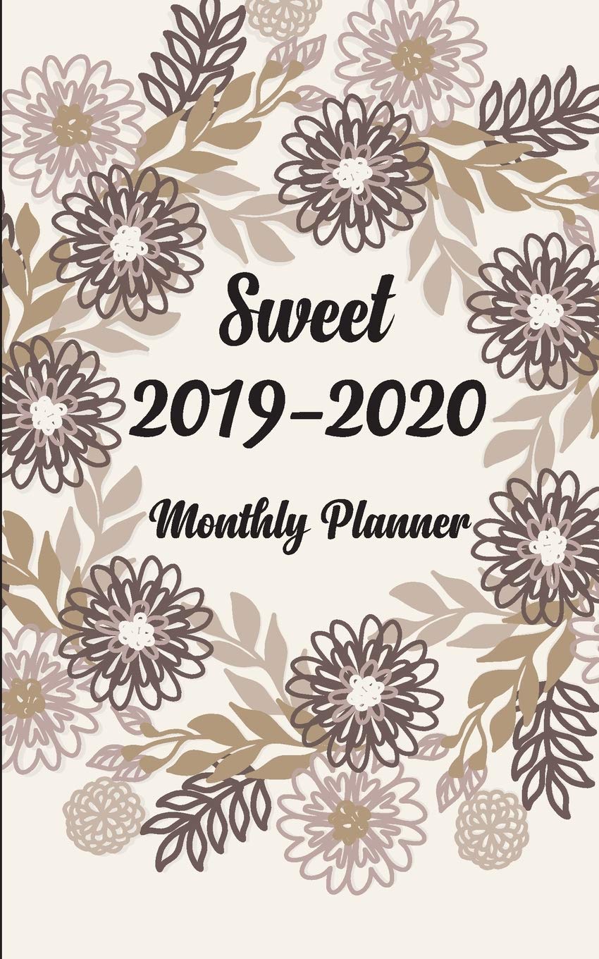 ler totalmente F4 Monthly Planner Elegant Gray Flowers Cover: Two Year - Monthly Calendar Planner 5 x 8'' - 24 Months For Academic Agenda Schedule Organizer