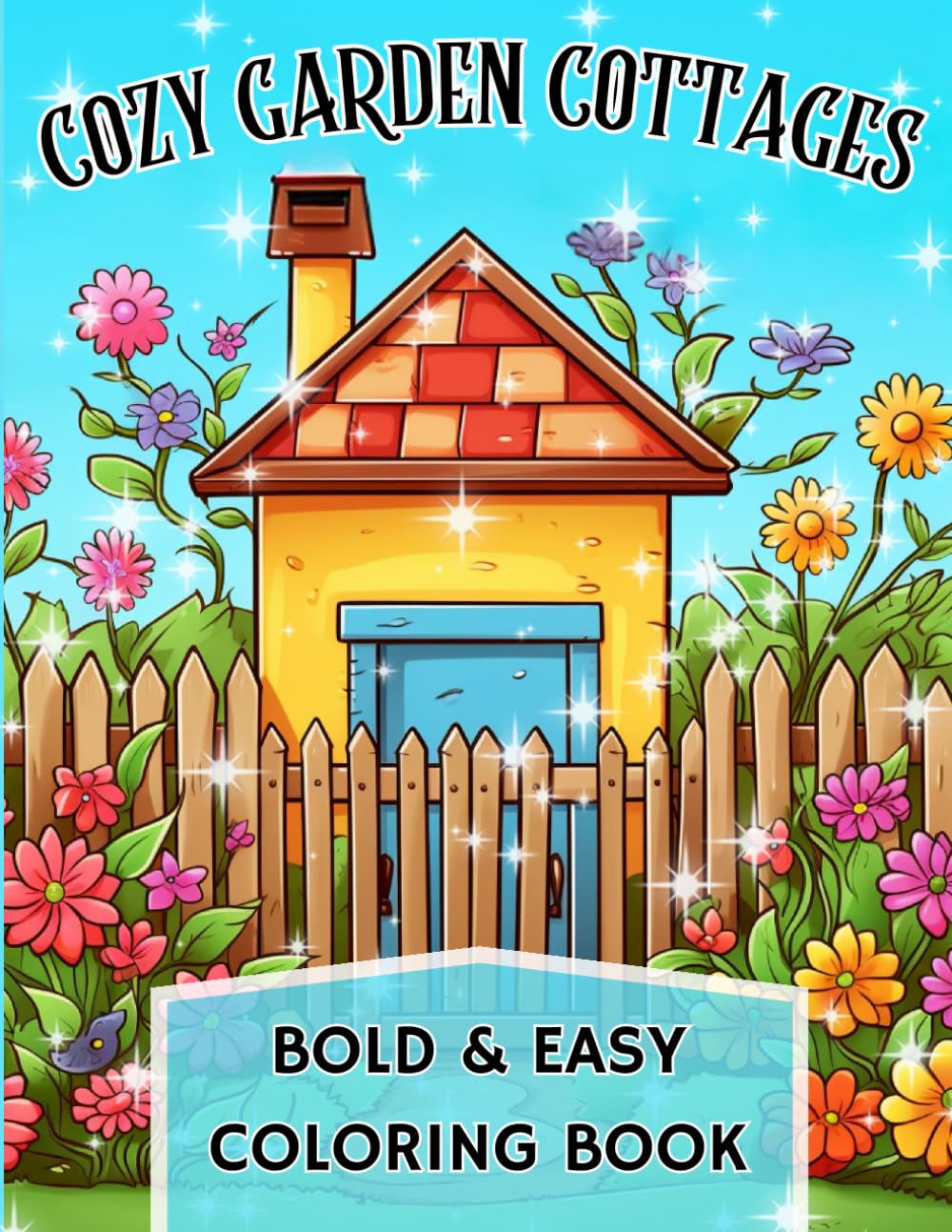 Cozy Garden Cottages: Relaxing, Large Print Coloring Book with Charming Cottages and Adorable Gardens. Bold Lines and Easy to Color Designs for Kids,... and Seniors. Stress Relieving and Fun! baixar livro de graça