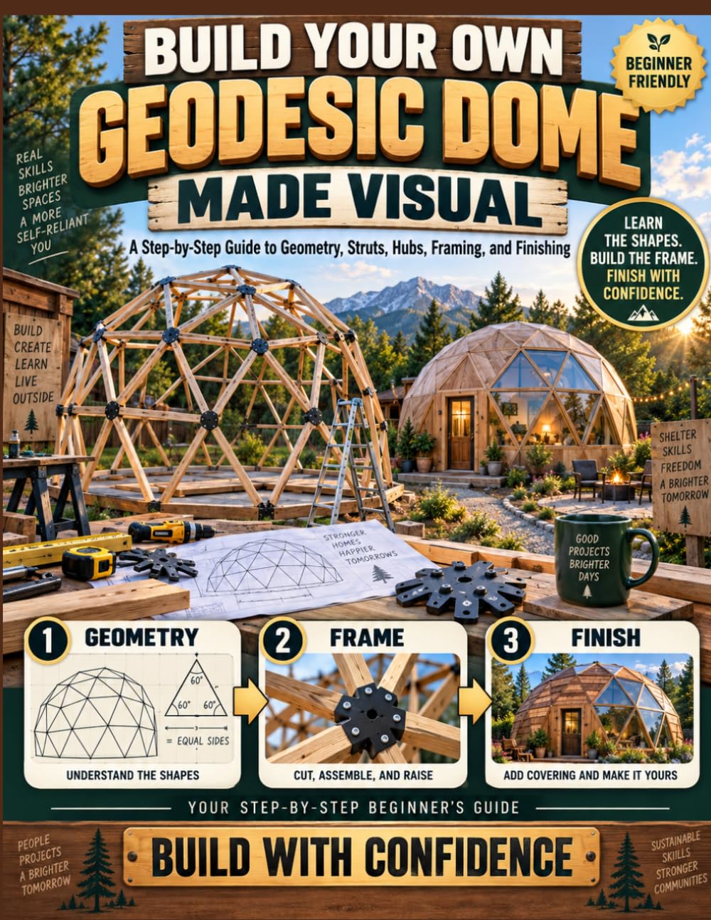 Build Your Own Geodesic Dome Made Visual: A Step-by-Step Guide to Geometry, Struts, Hubs, Framing, and Finishing baixar livro de graça