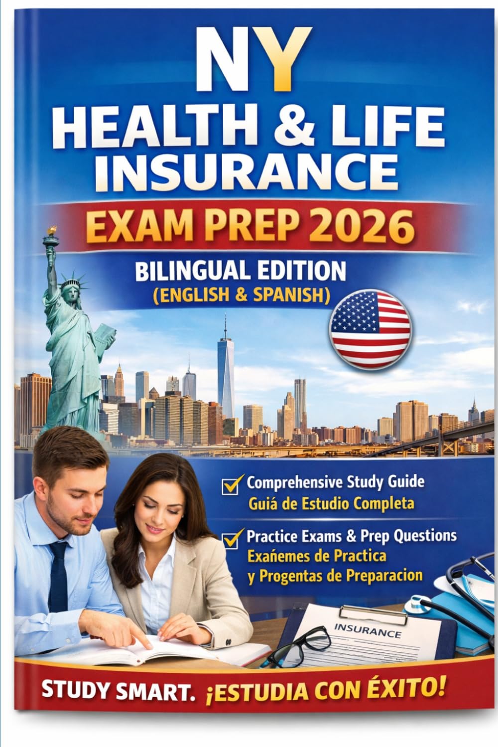 capítulo por capítulo baixar NY Health & Life Insurance Exam Prep 2026: Bilingual Edition (English & Spanish)