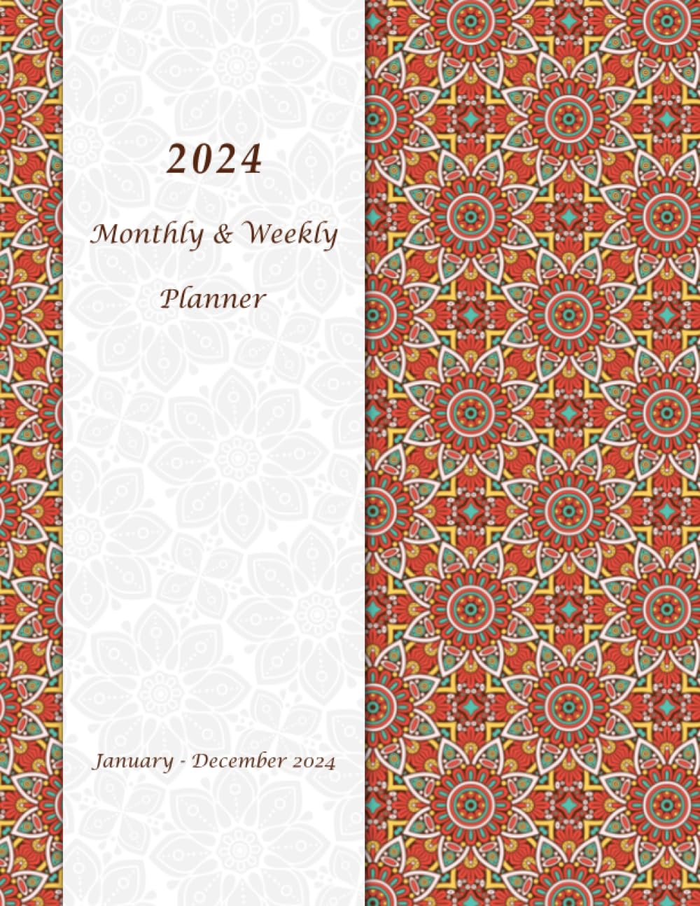 capítulo por capítulo baixar 2024 Monthly & Weekly Planner: Large 12 Months Calendar, January to December 2024 with Holidays. Floral Mandala Cover.